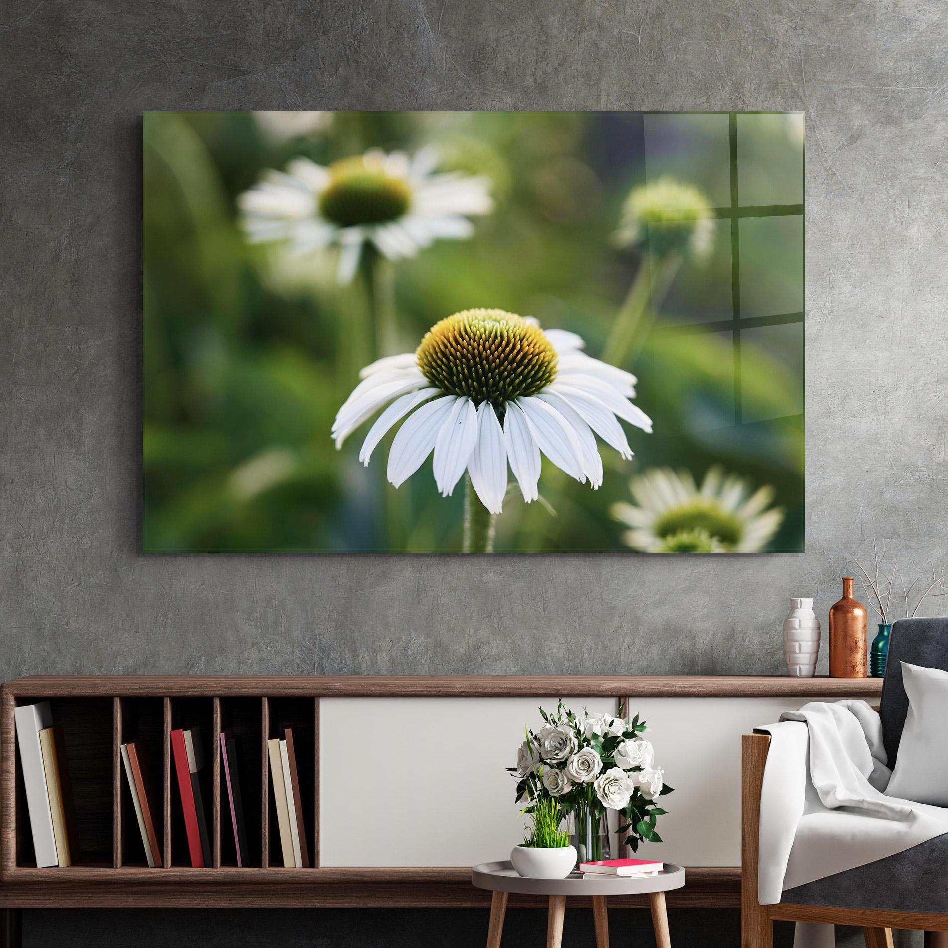 Tablou Sticla Small Green Daisy mockup 2
