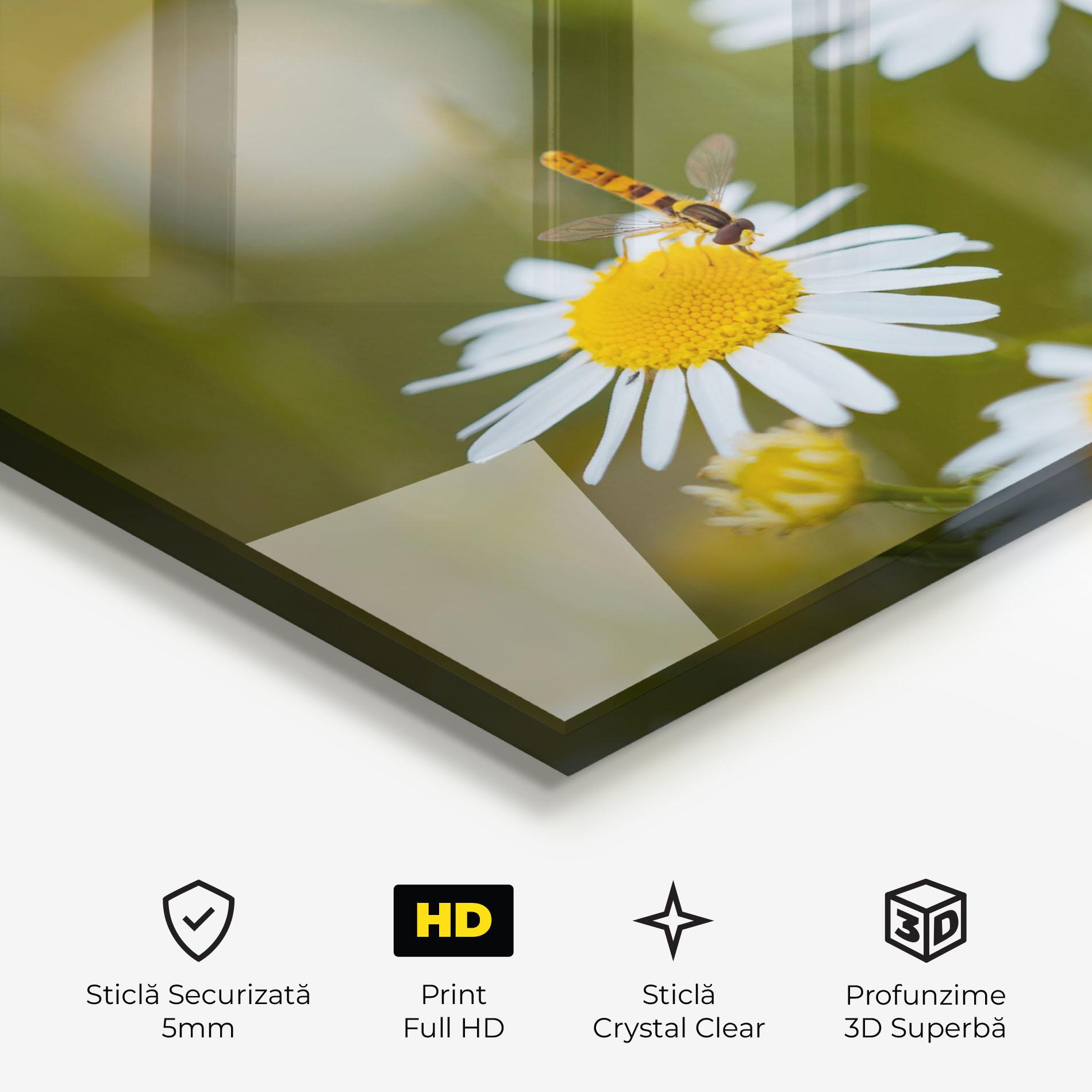 Tablou Sticla Bug On Small Daisy mockup 3