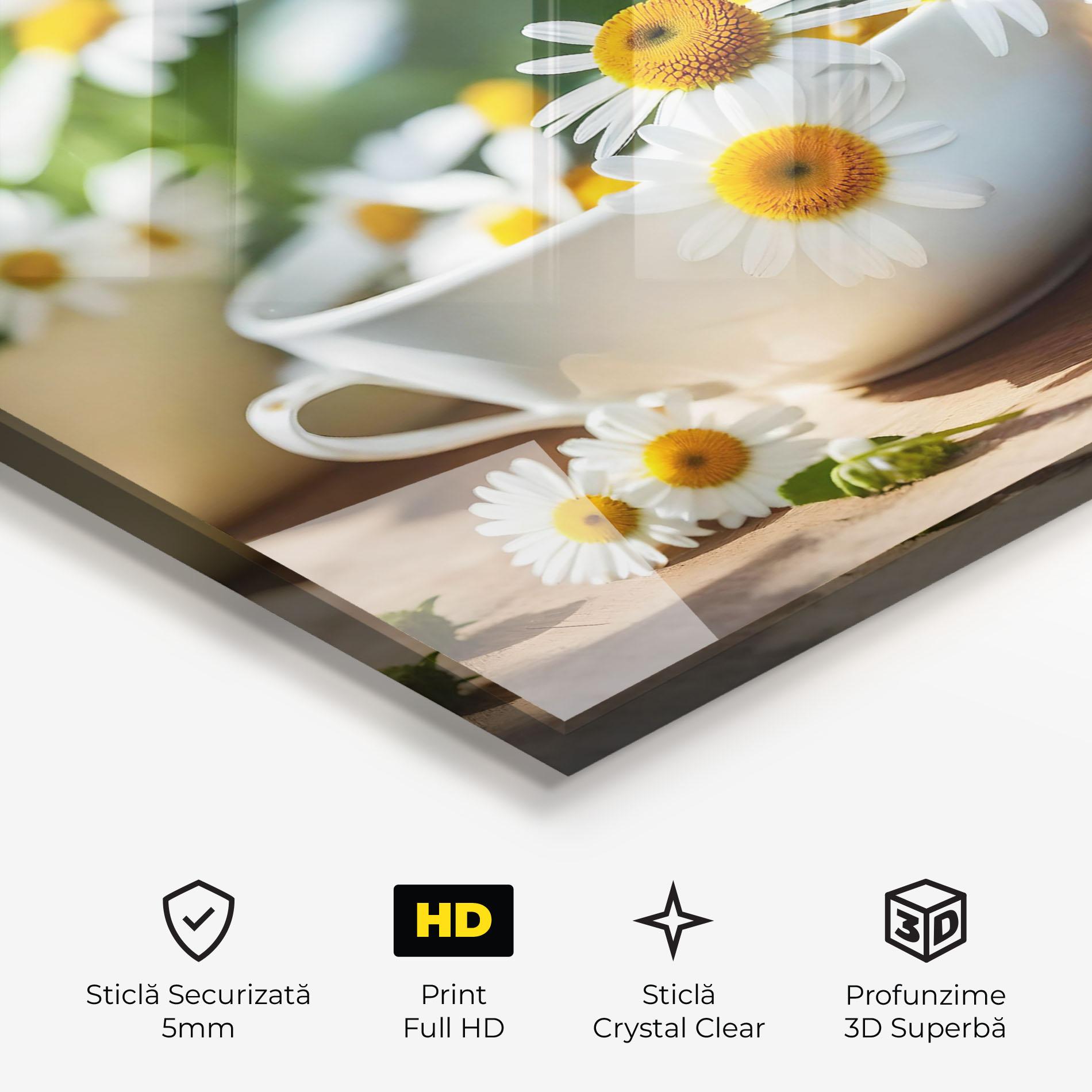Tablou Sticla Daisies In A Cup mockup 3