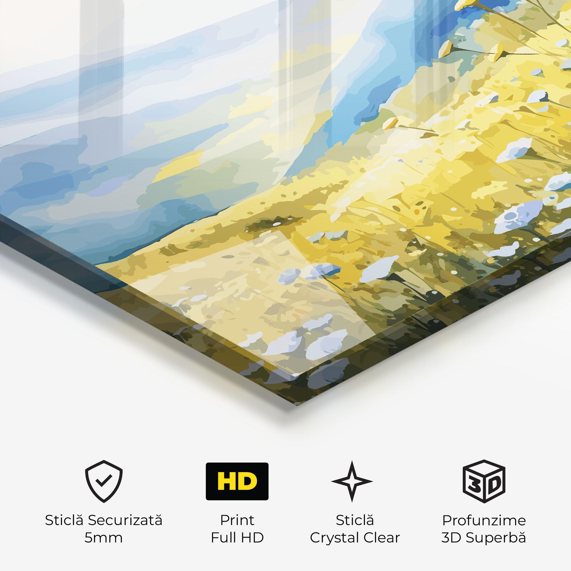 Tablou Sticla Daisy Field Art mockup 3