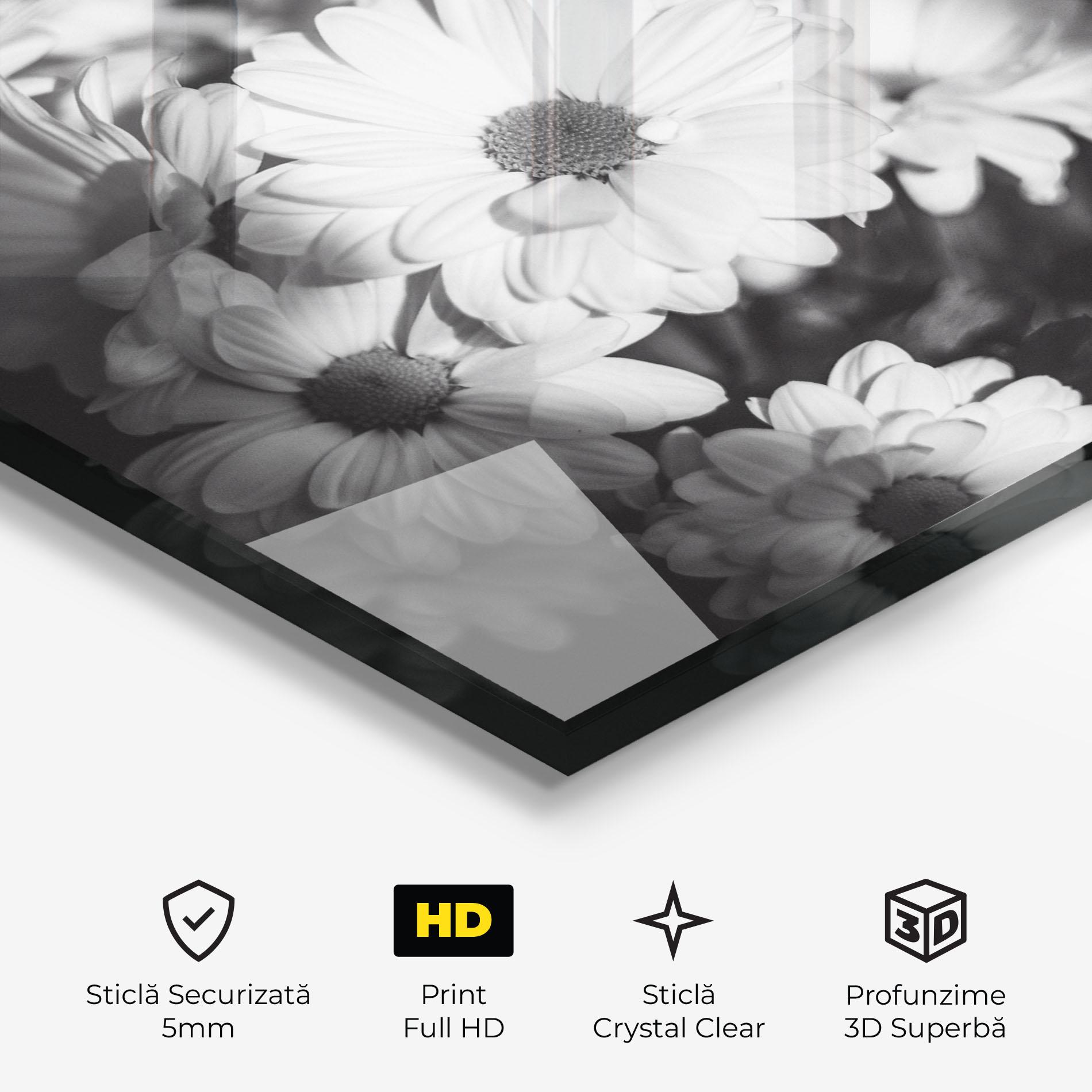 Tablou Sticla Grey Daisy mockup 3