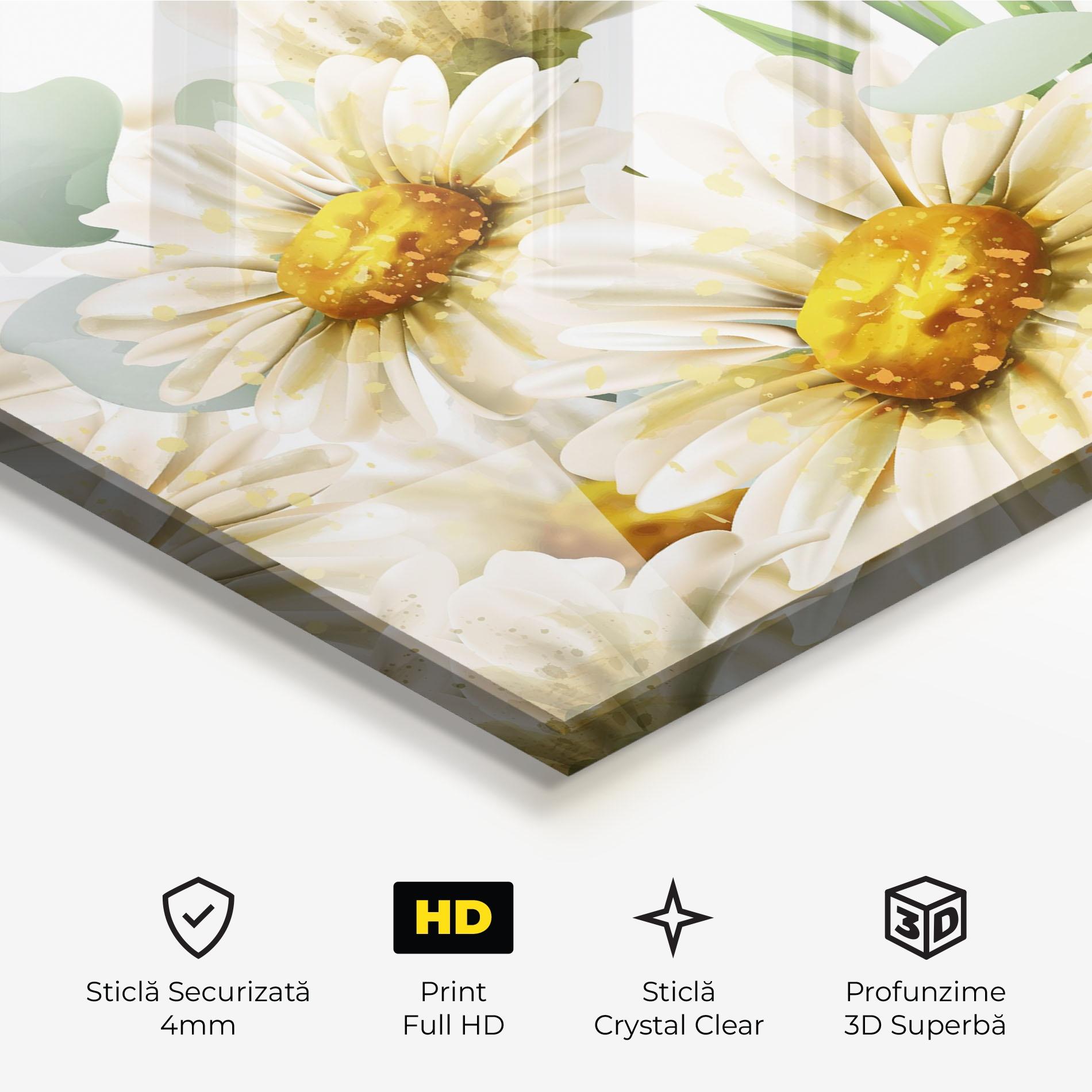 Tablou Sticla Beautiful Daisy Art mockup 3