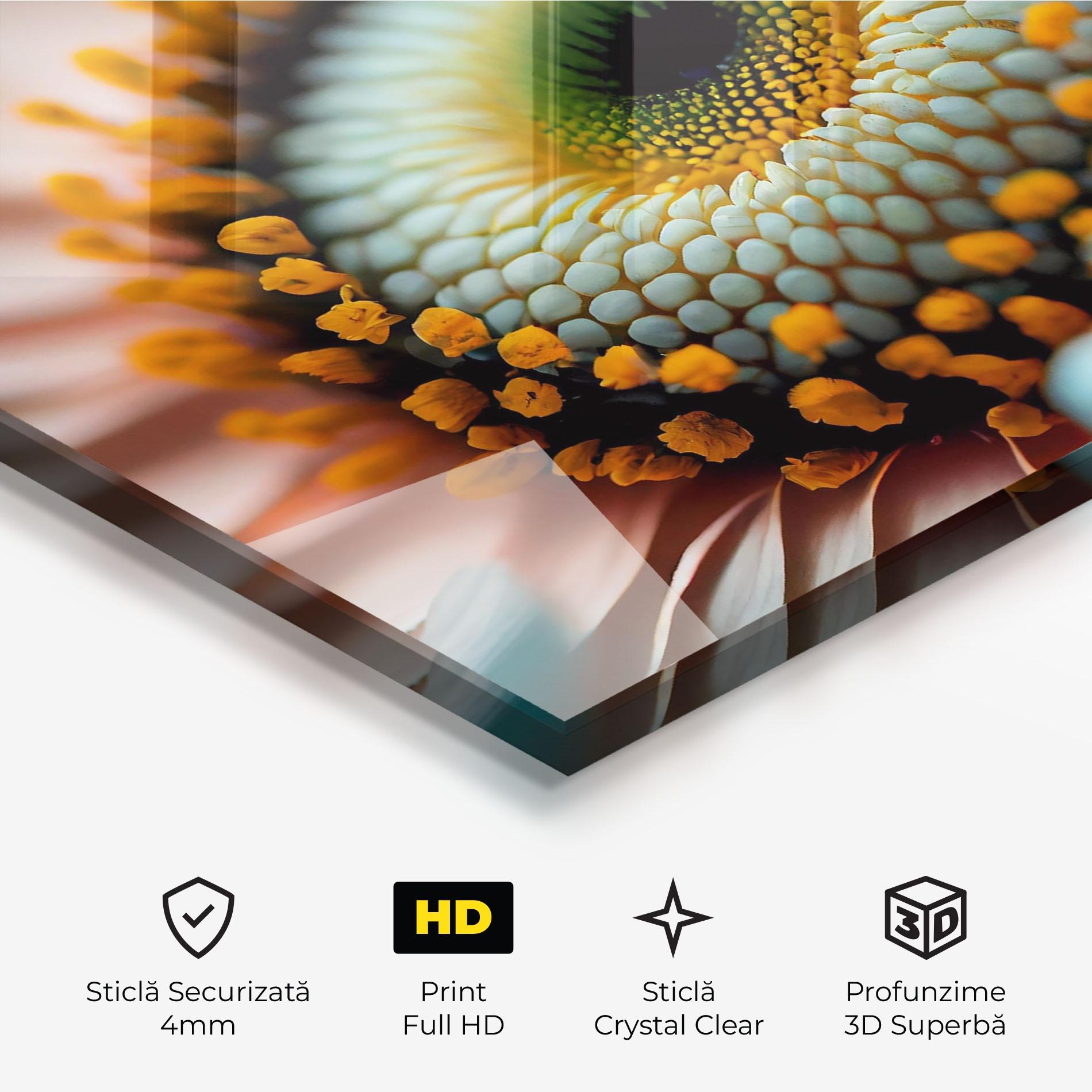 Tablou Sticla Big Blue Daisy mockup 3