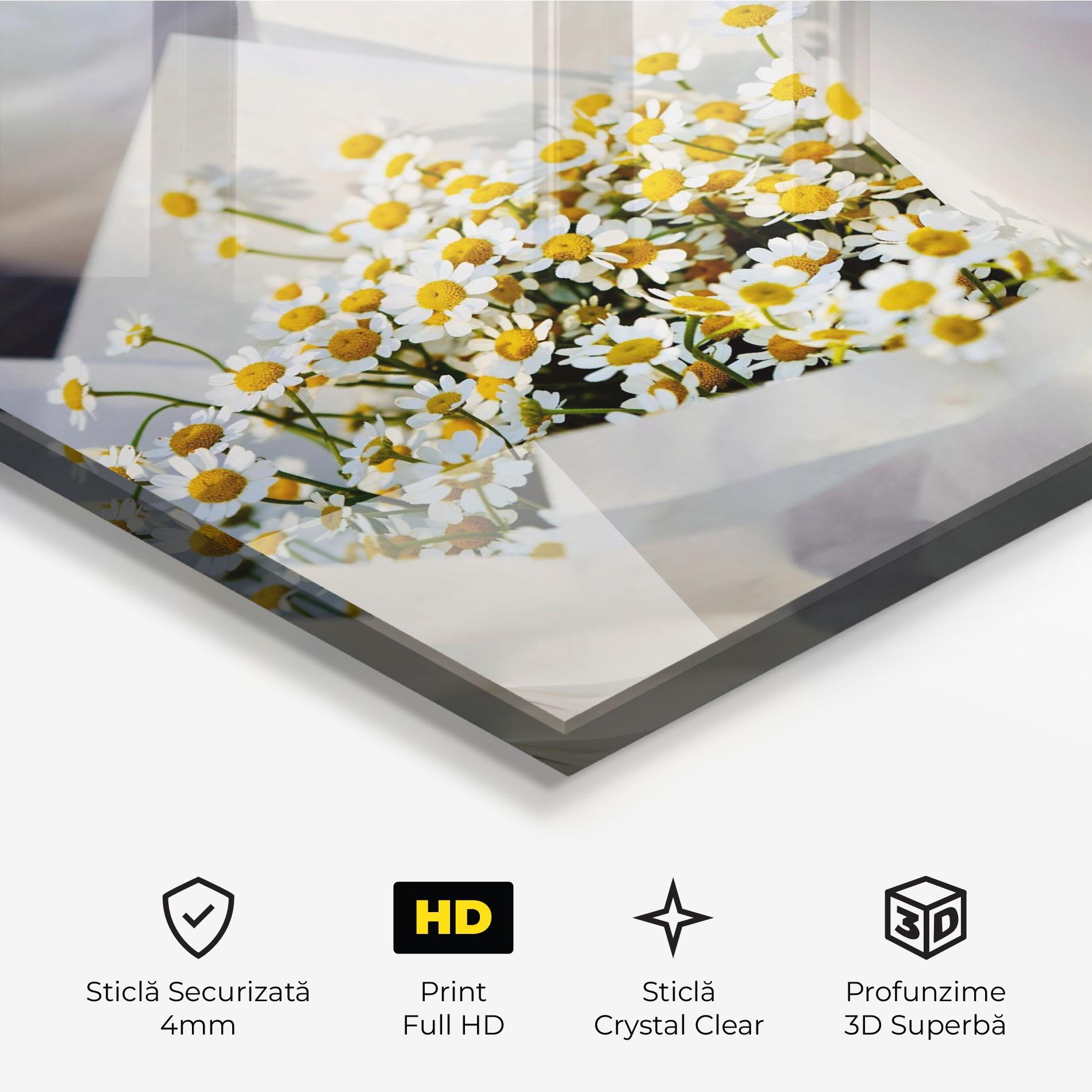Tablou Sticla Daisy Bouquet mockup 3