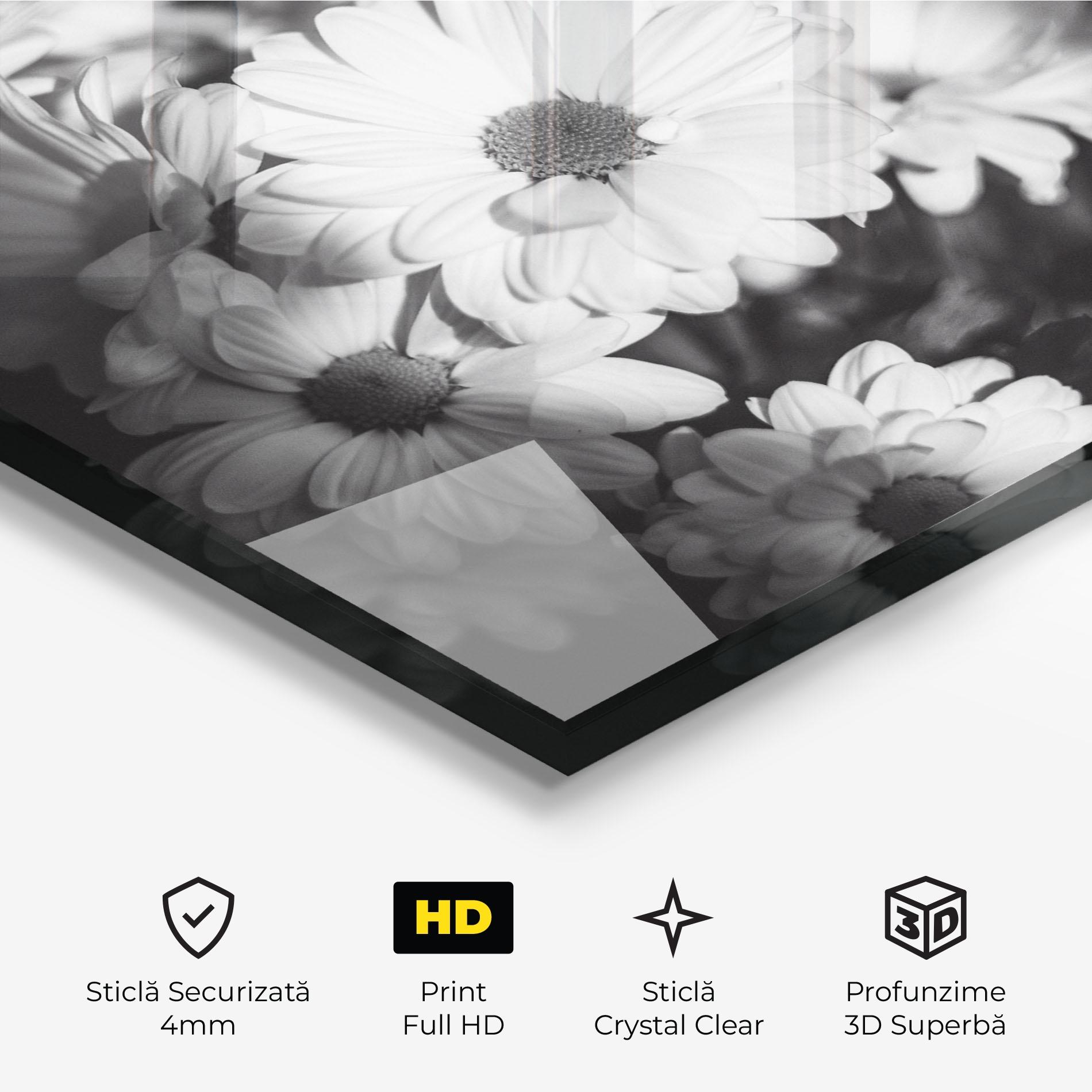 Tablou Sticla Grey Daisy mockup 3