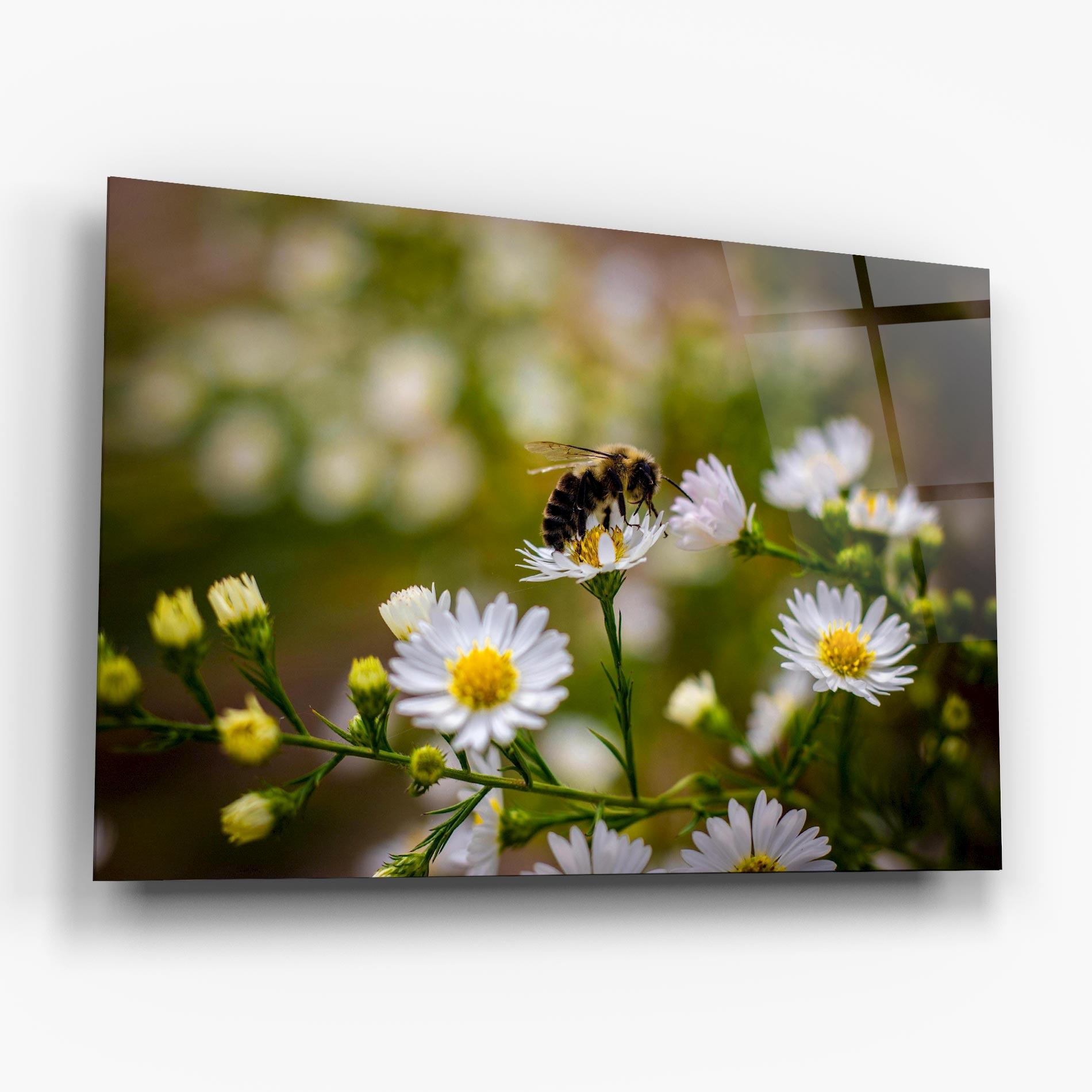 Tablou Sticla Bee On Small Flower mockup 6