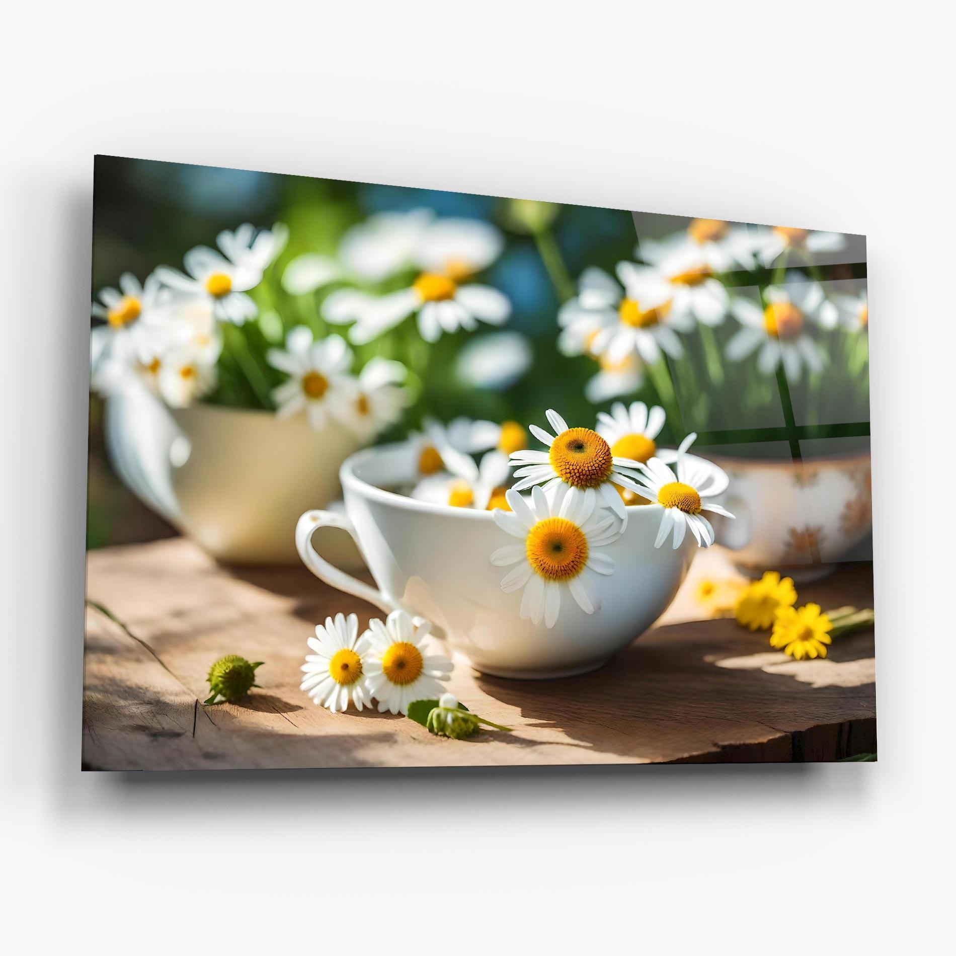 Tablou Sticla Daisies In A Cup mockup 6