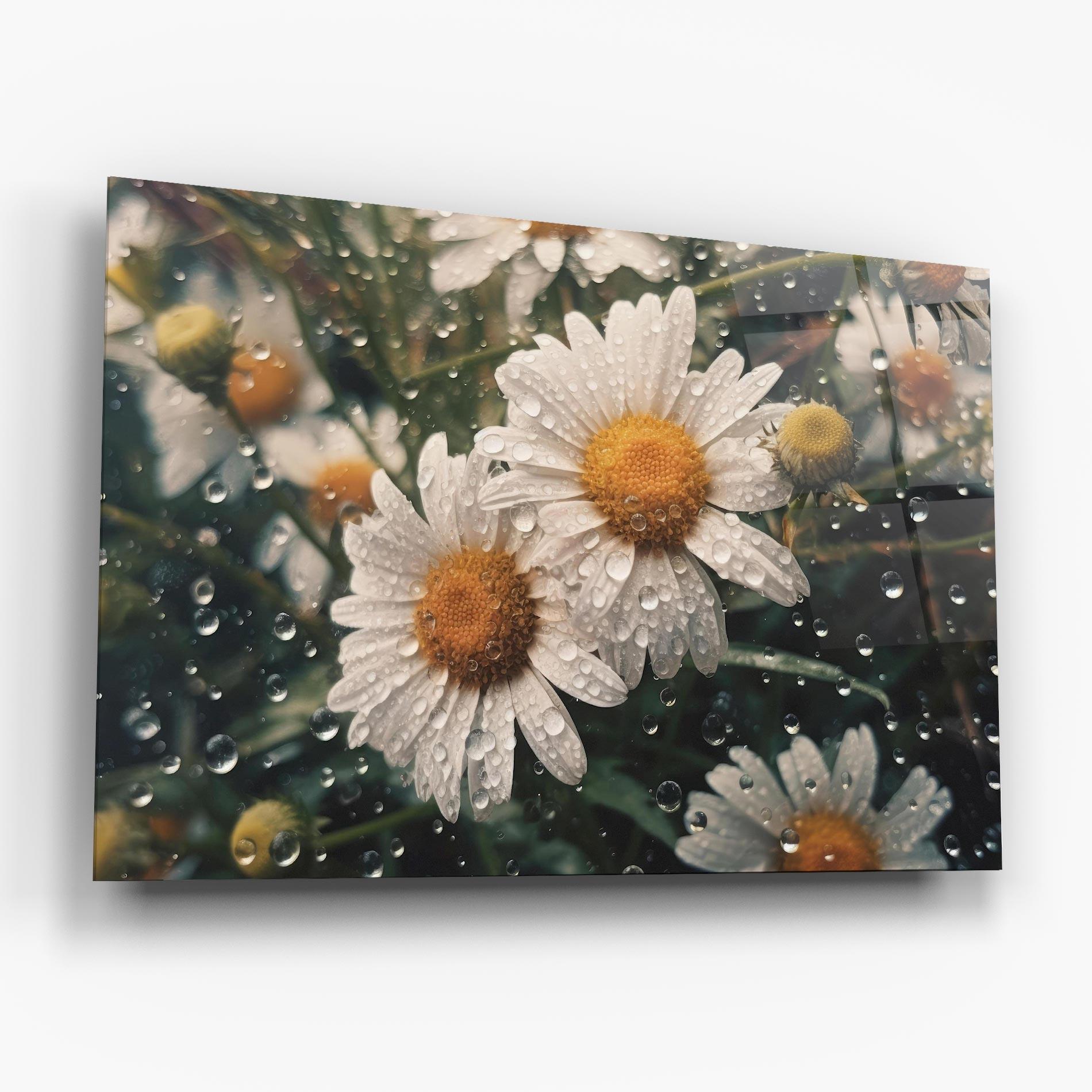 Tablou Sticla Daisy View After Rain mockup 6