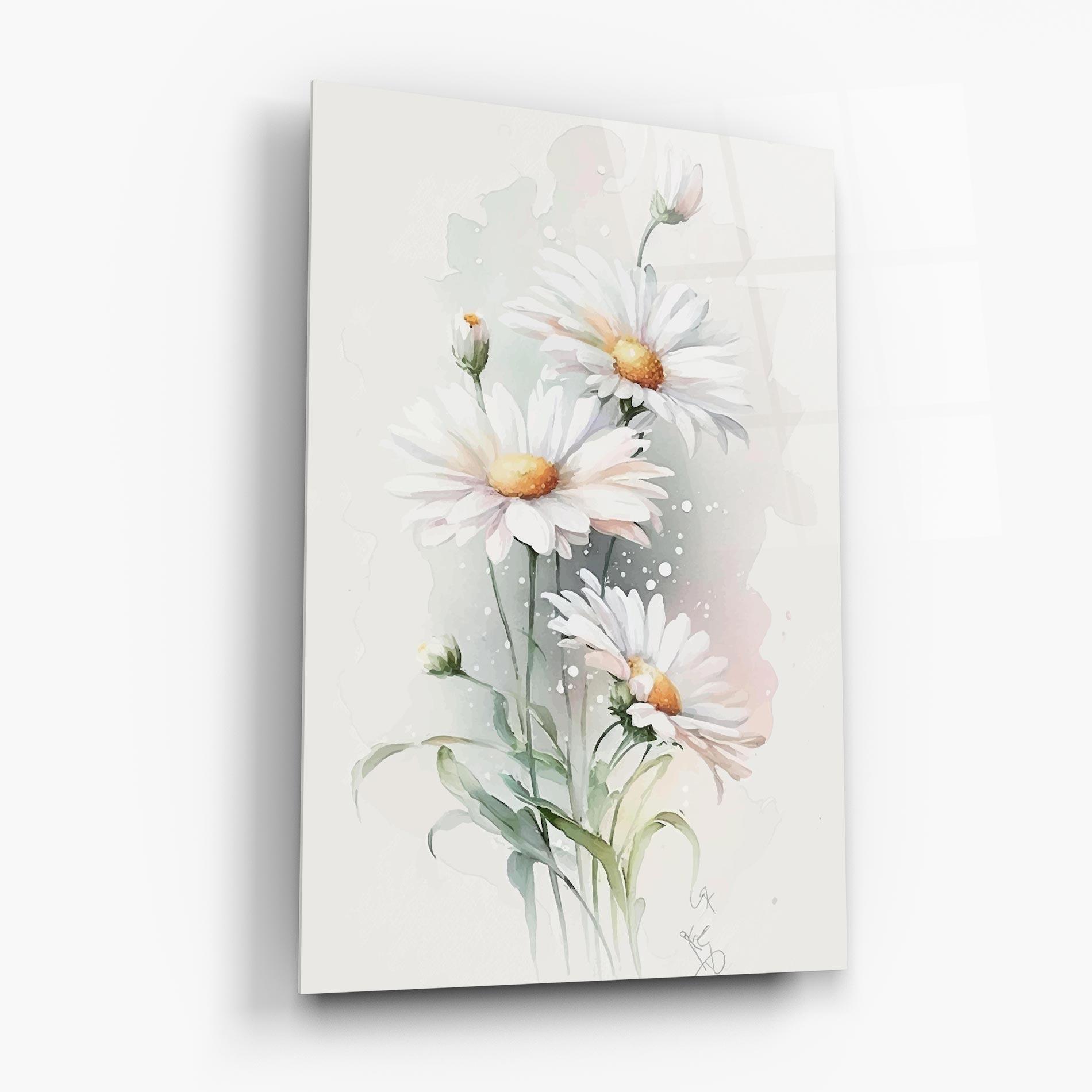 Tablou Sticla Dreamy White Daisy mockup 6