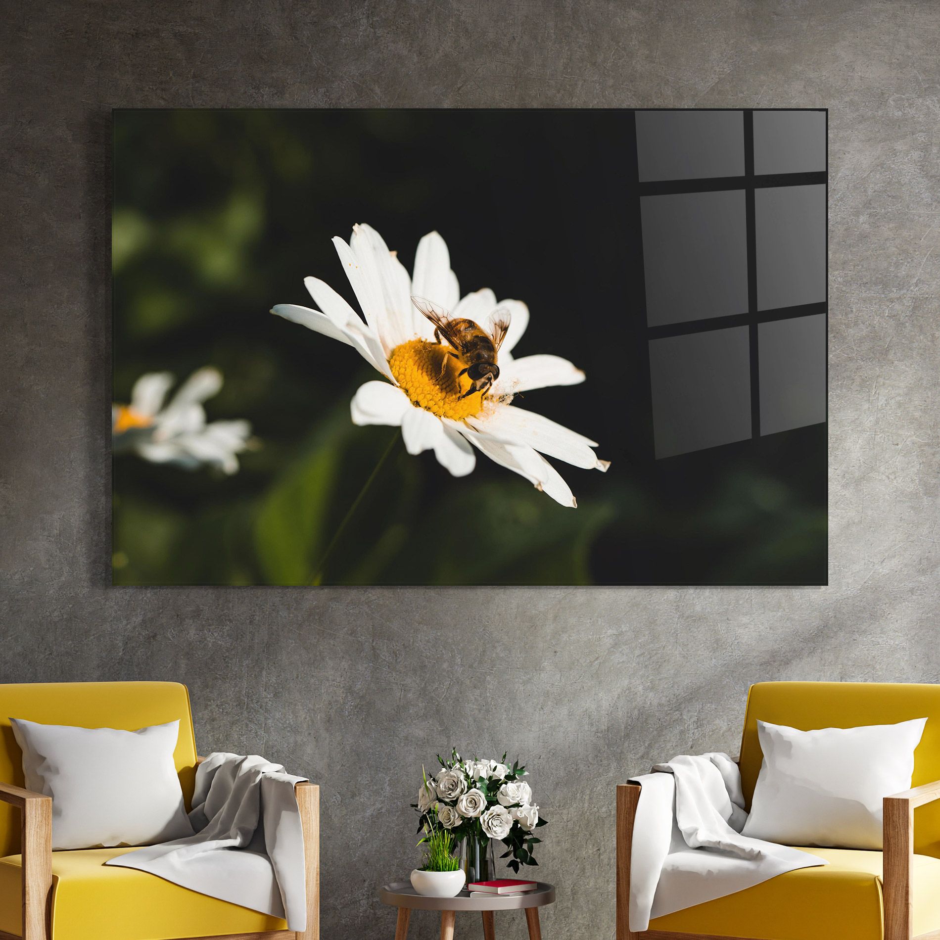 Bee Flying On Daisy mockup 4