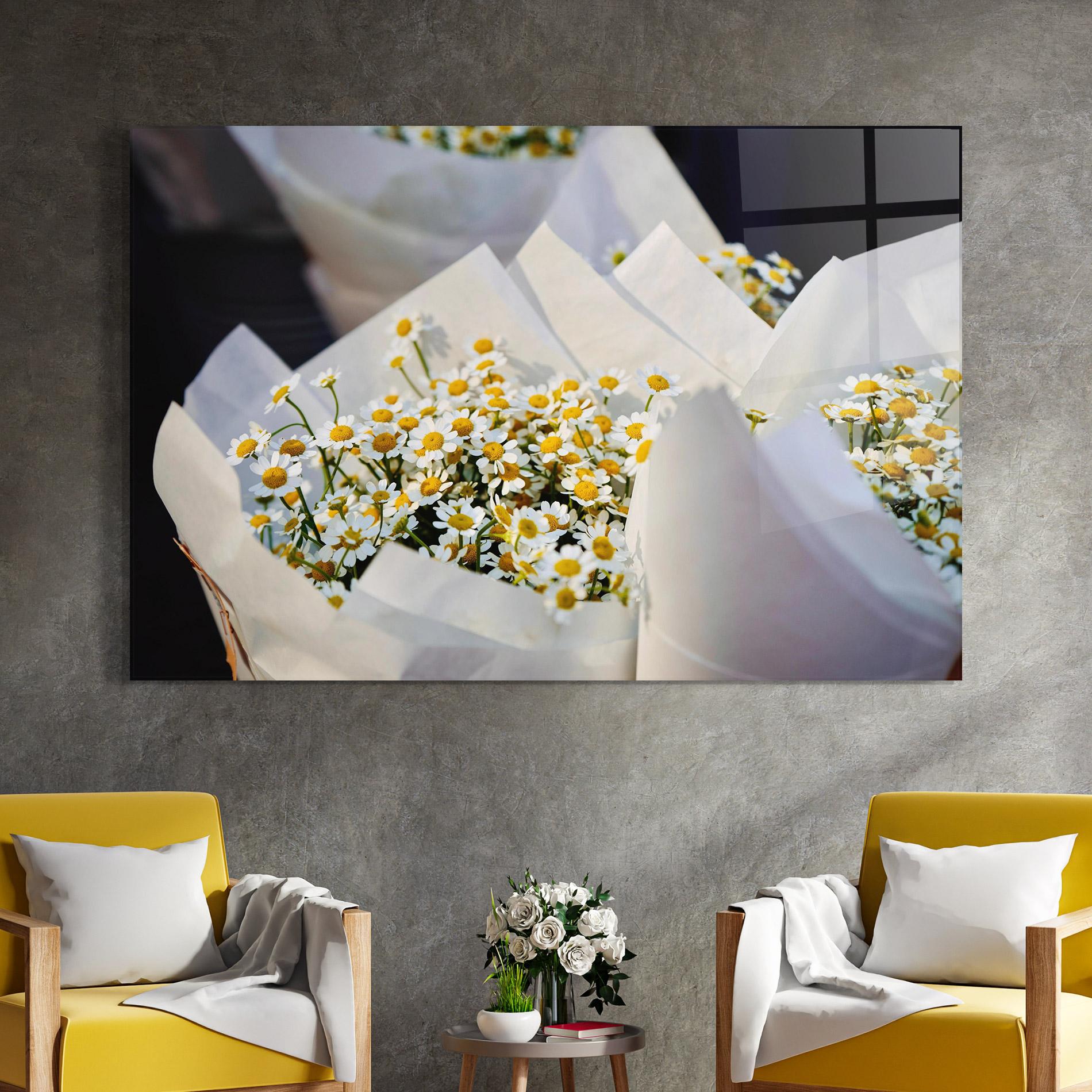 Tablou Sticla Daisy Bouquet mockup 4