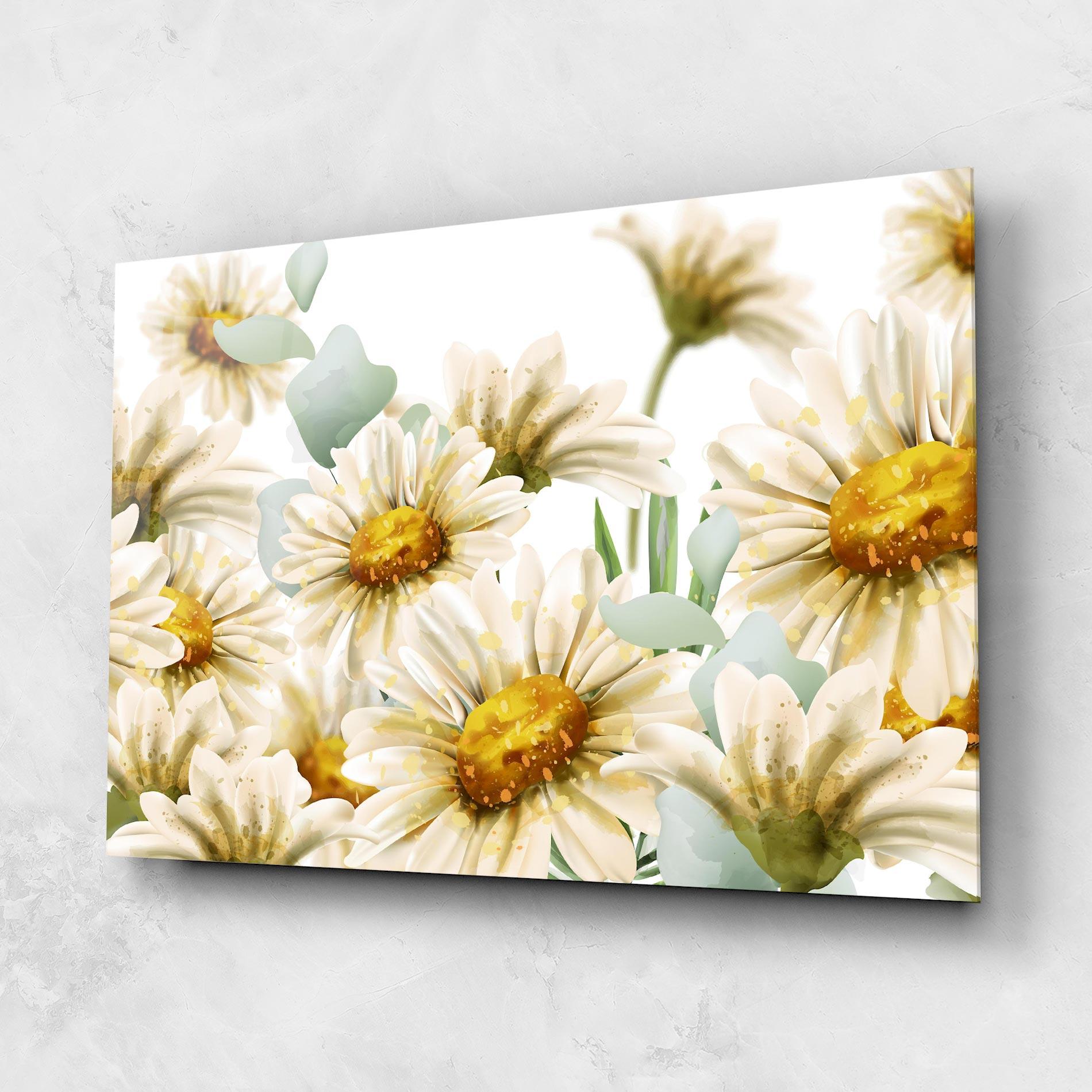 Tablou Sticla Beautiful Daisy Art mockup 1