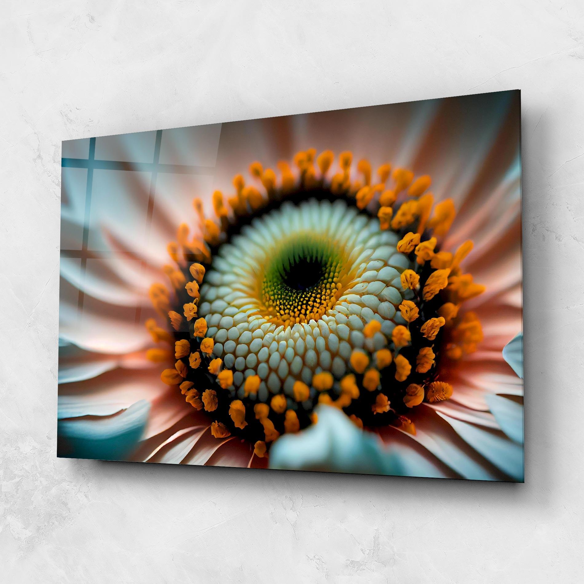 Tablou Sticla Big Blue Daisy mockup 1