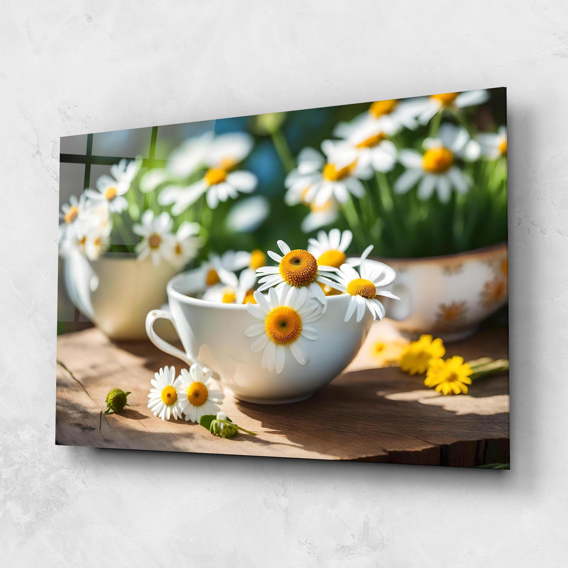 Tablou Sticla Daisies In A Cup mockup 1