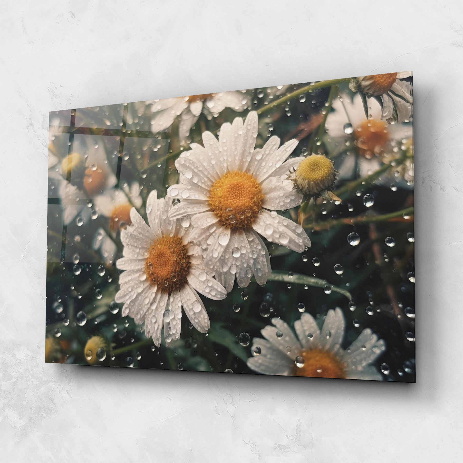 Tablou Sticla Daisy View After Rain mockup 1