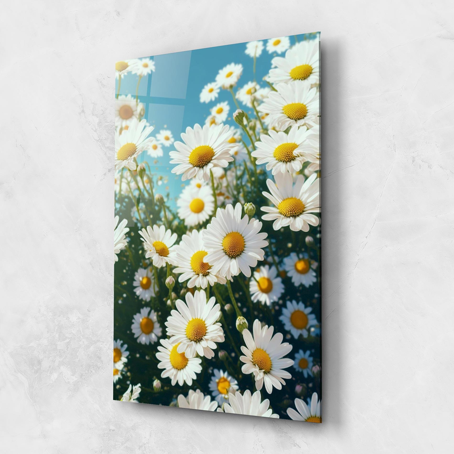 Tablou Sticla Daisy Field View mockup 1