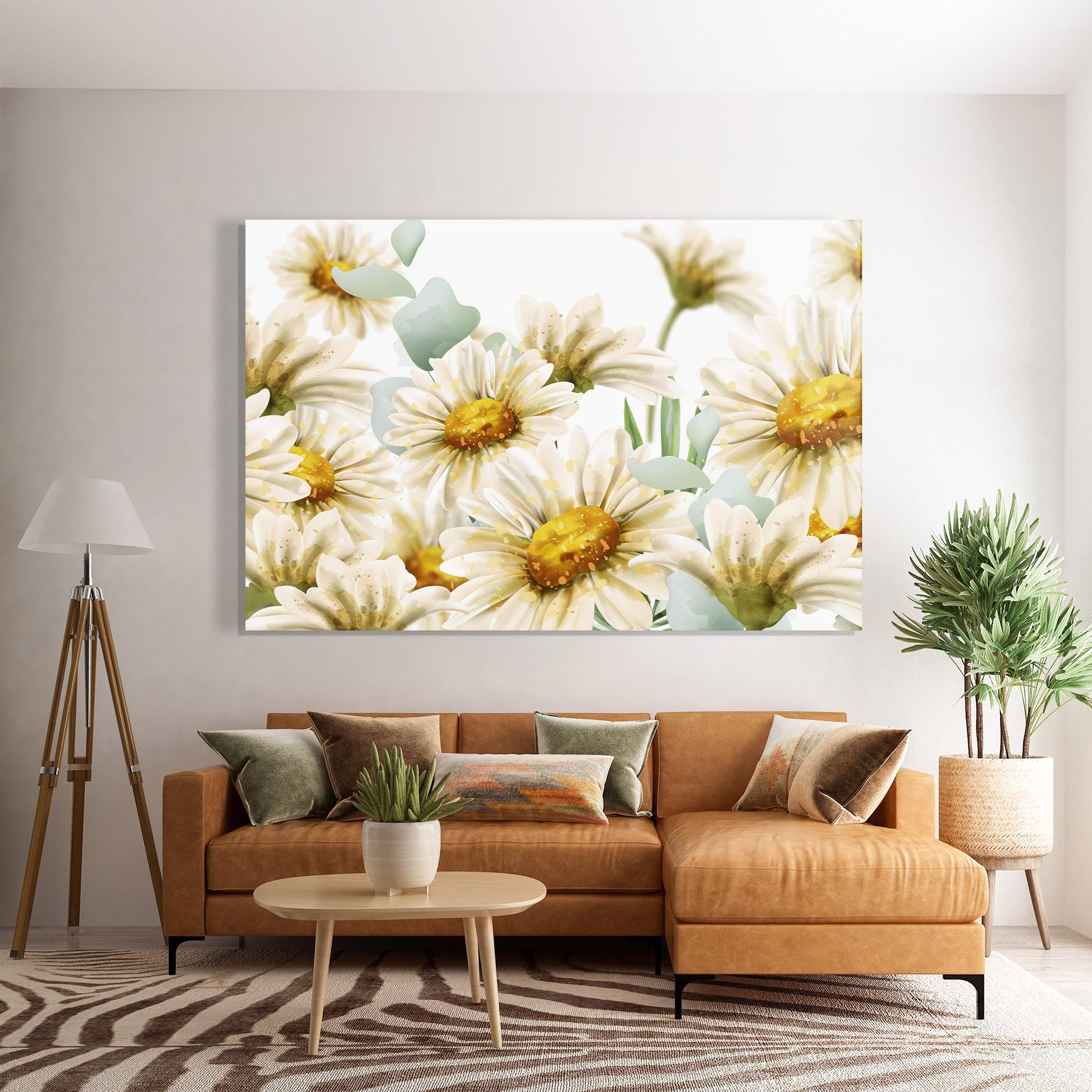 Tablou Sticla Beautiful Daisy Art mockup 7