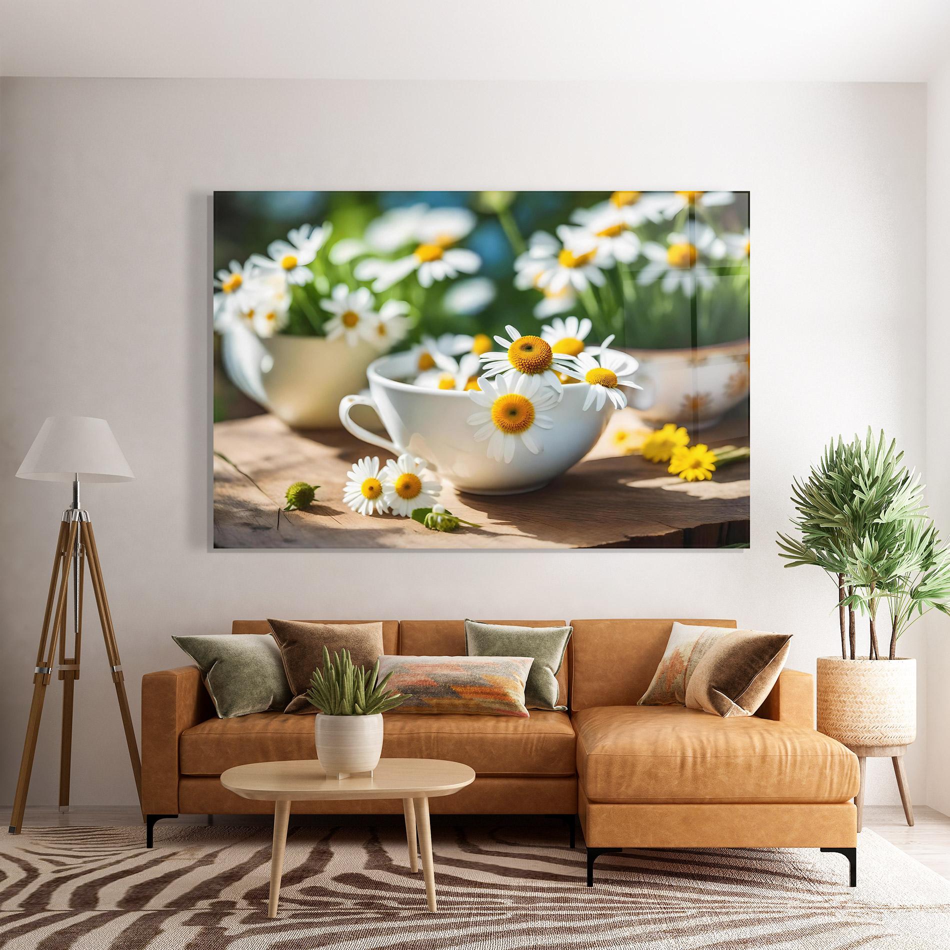 Tablou Sticla Daisies In A Cup mockup 7