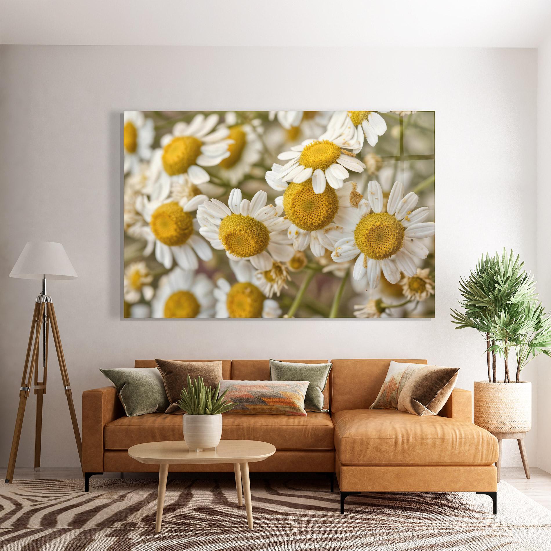 Tablou Sticla Daisy Wall mockup 7