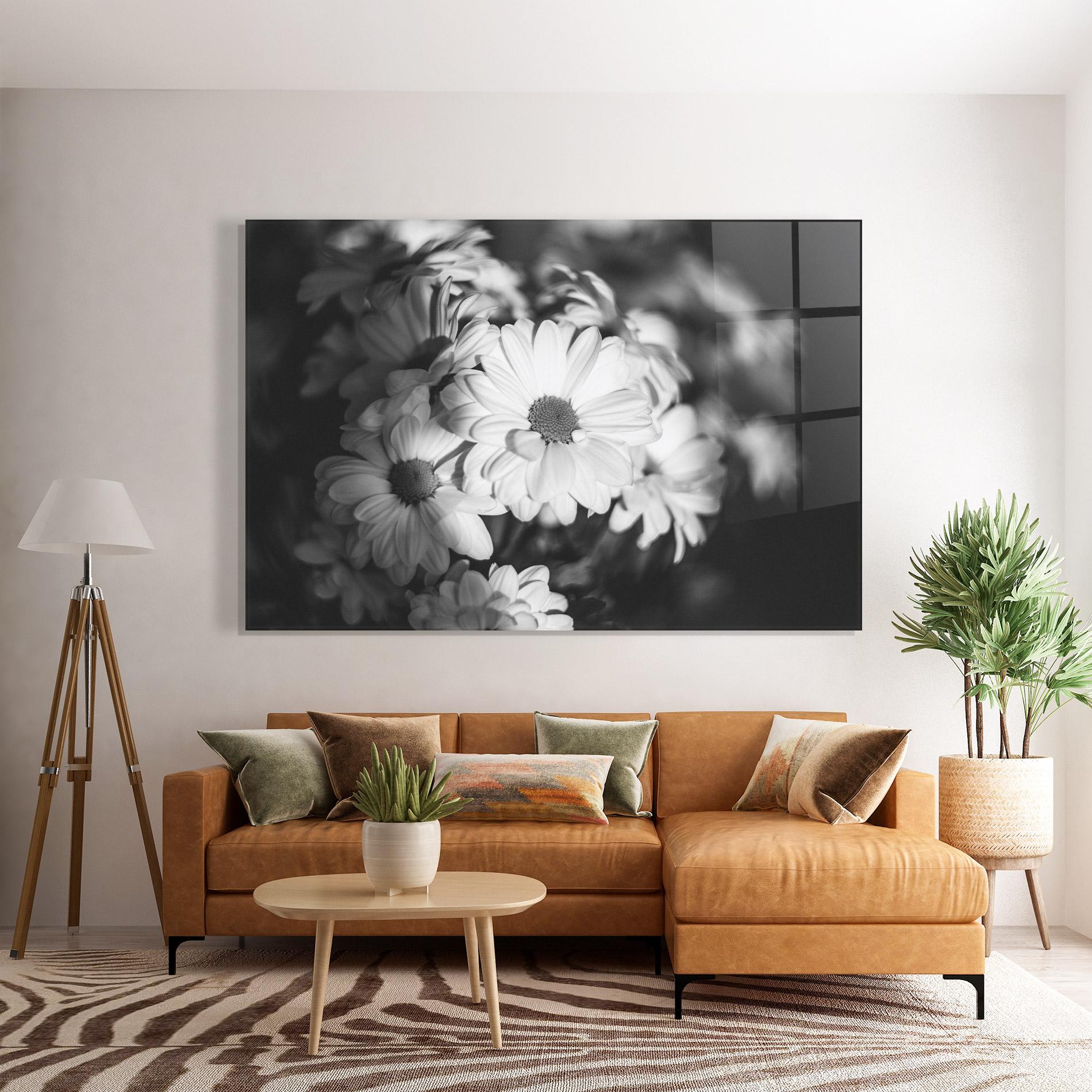 Tablou Sticla Grey Daisy mockup 7