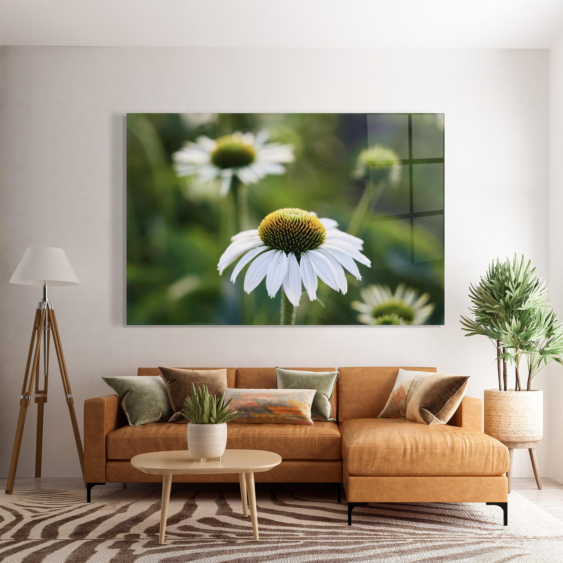 Tablou Sticla Small Green Daisy mockup 7