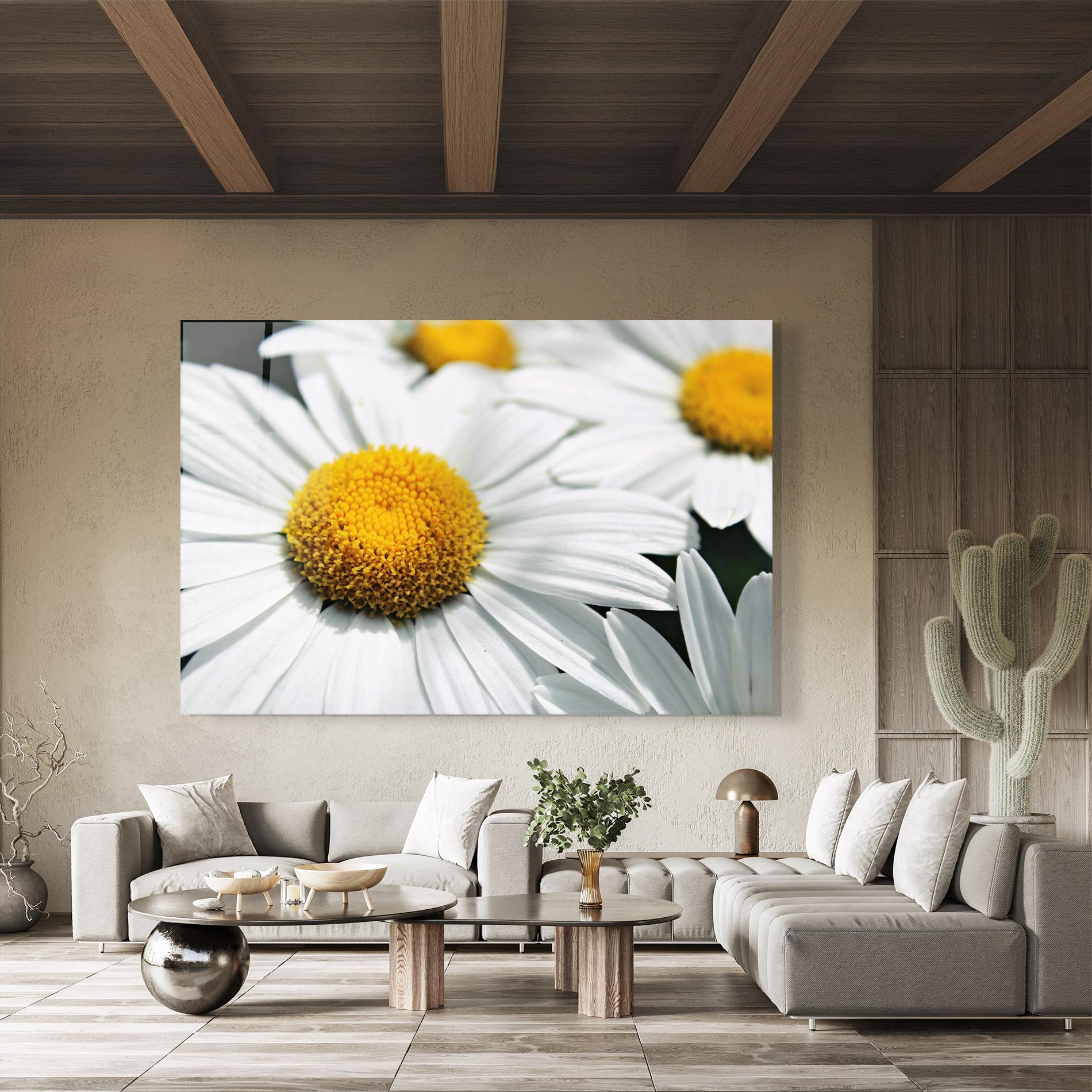 Tablou Sticla Big Daisies mockup 8