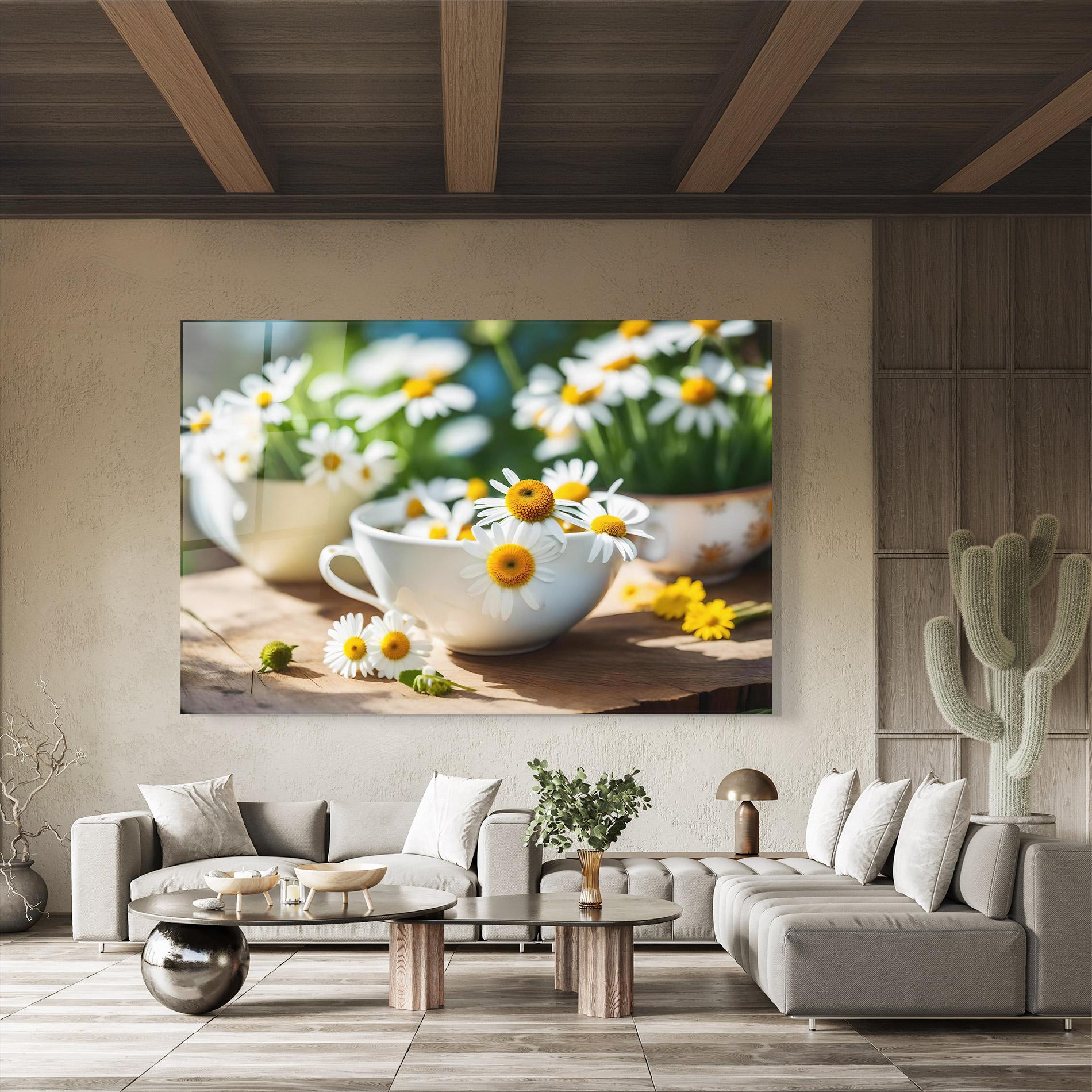 Tablou Sticla Daisies In A Cup mockup 8