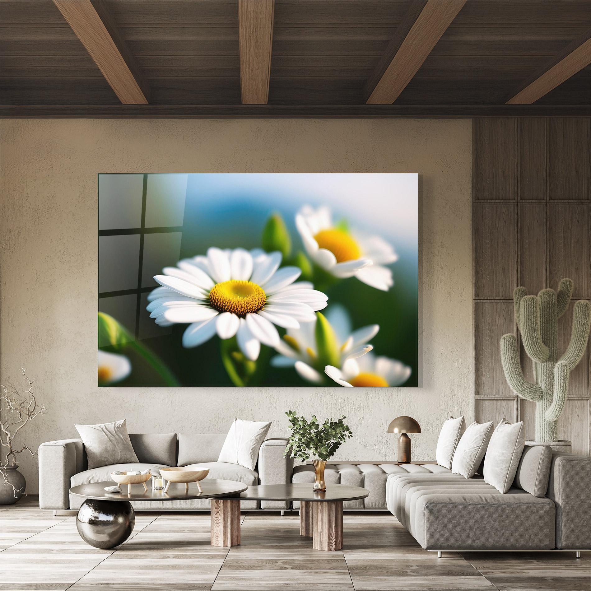 Tablou Sticla Daisy In The Sun mockup 8
