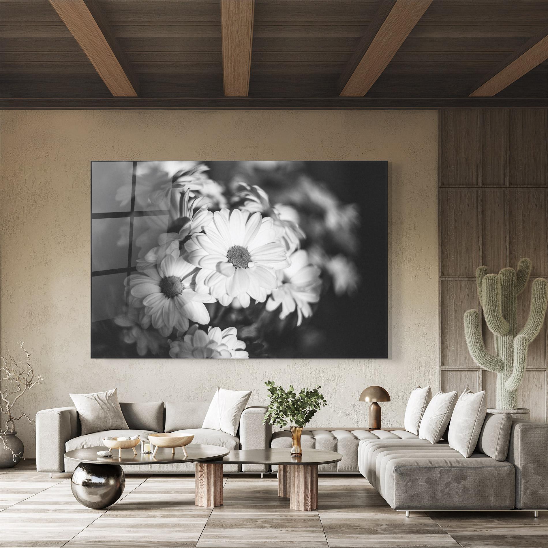 Tablou Sticla Grey Daisy mockup 8