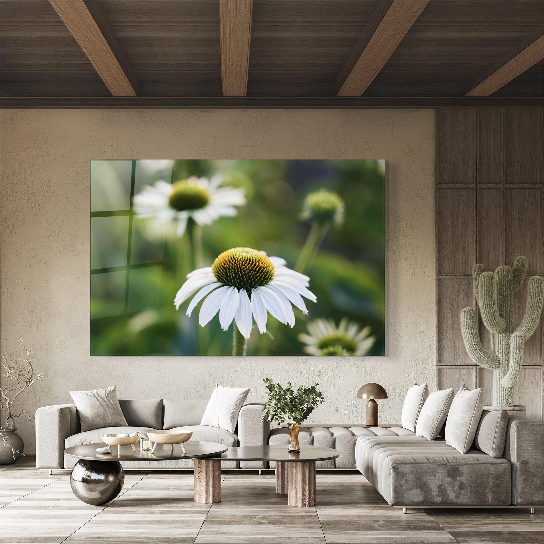 Tablou Sticla Small Green Daisy mockup 8