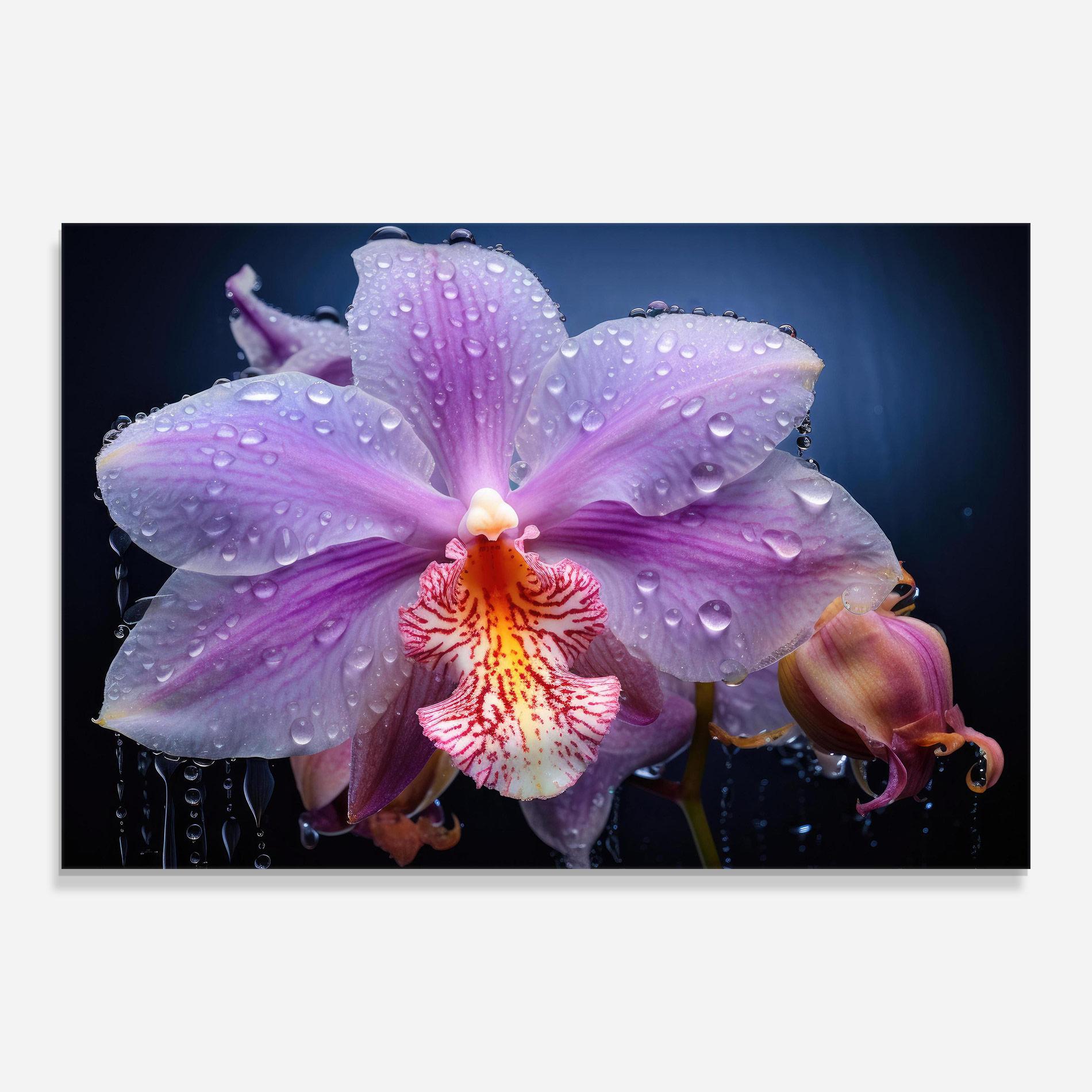 Tablou Sticla Orchid In Rain mockup 0