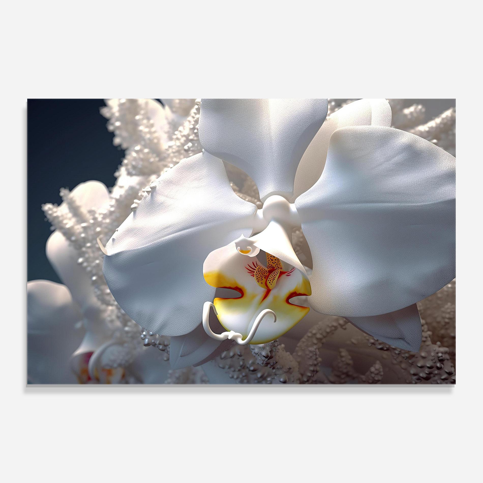 Tablou Sticla Texture White Orchid mockup 0