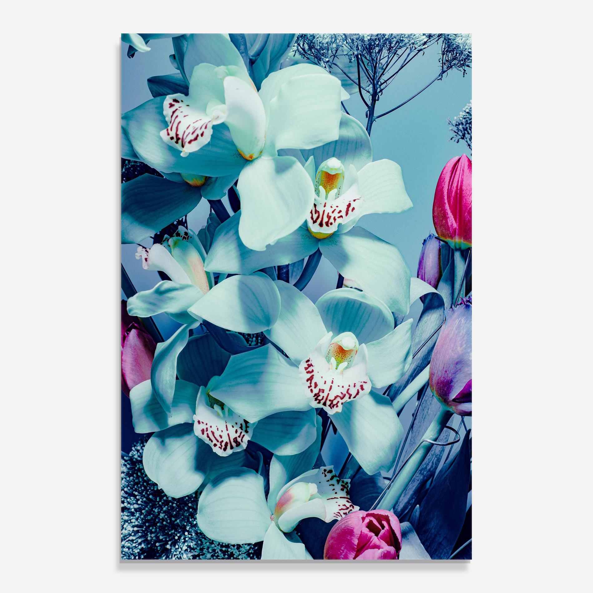 Tablou Sticla Light Blue Orchids mockup 0