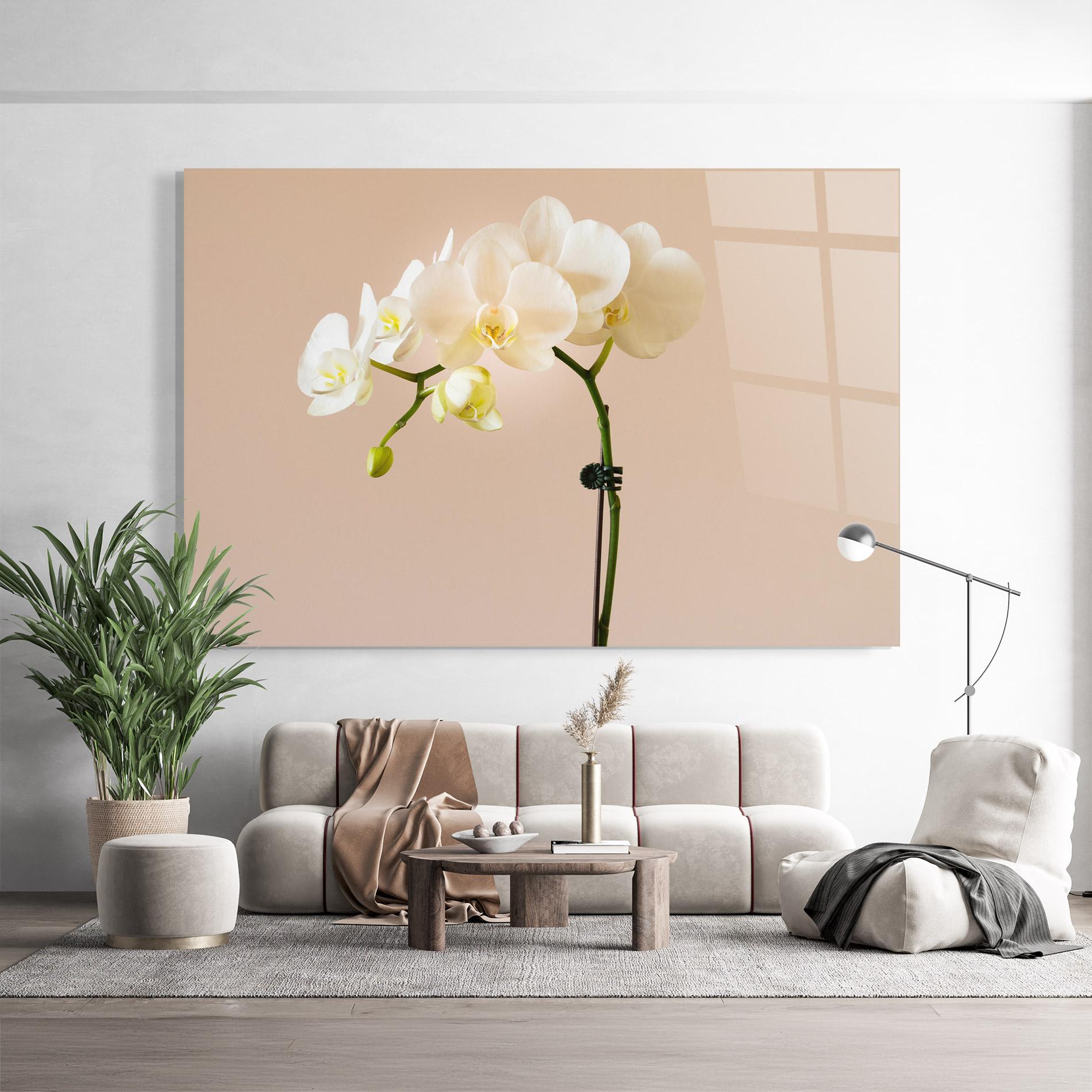 Tablou Sticla Cream Orchid On Pink mockup 9