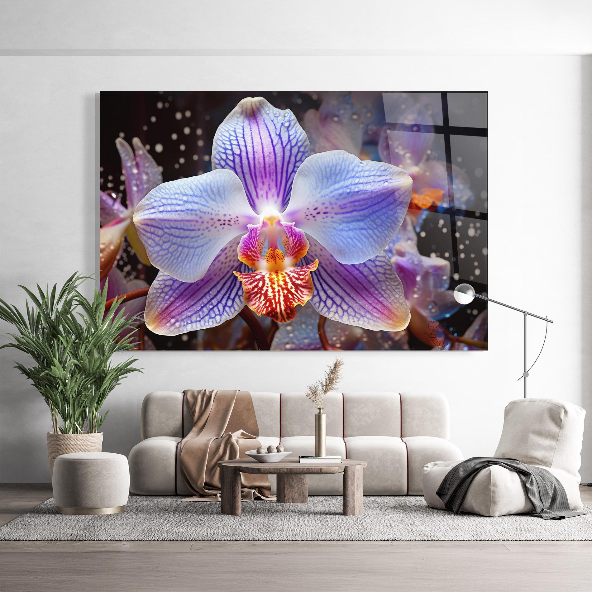 Tablou Sticla Light Purple Orchid Art mockup 9