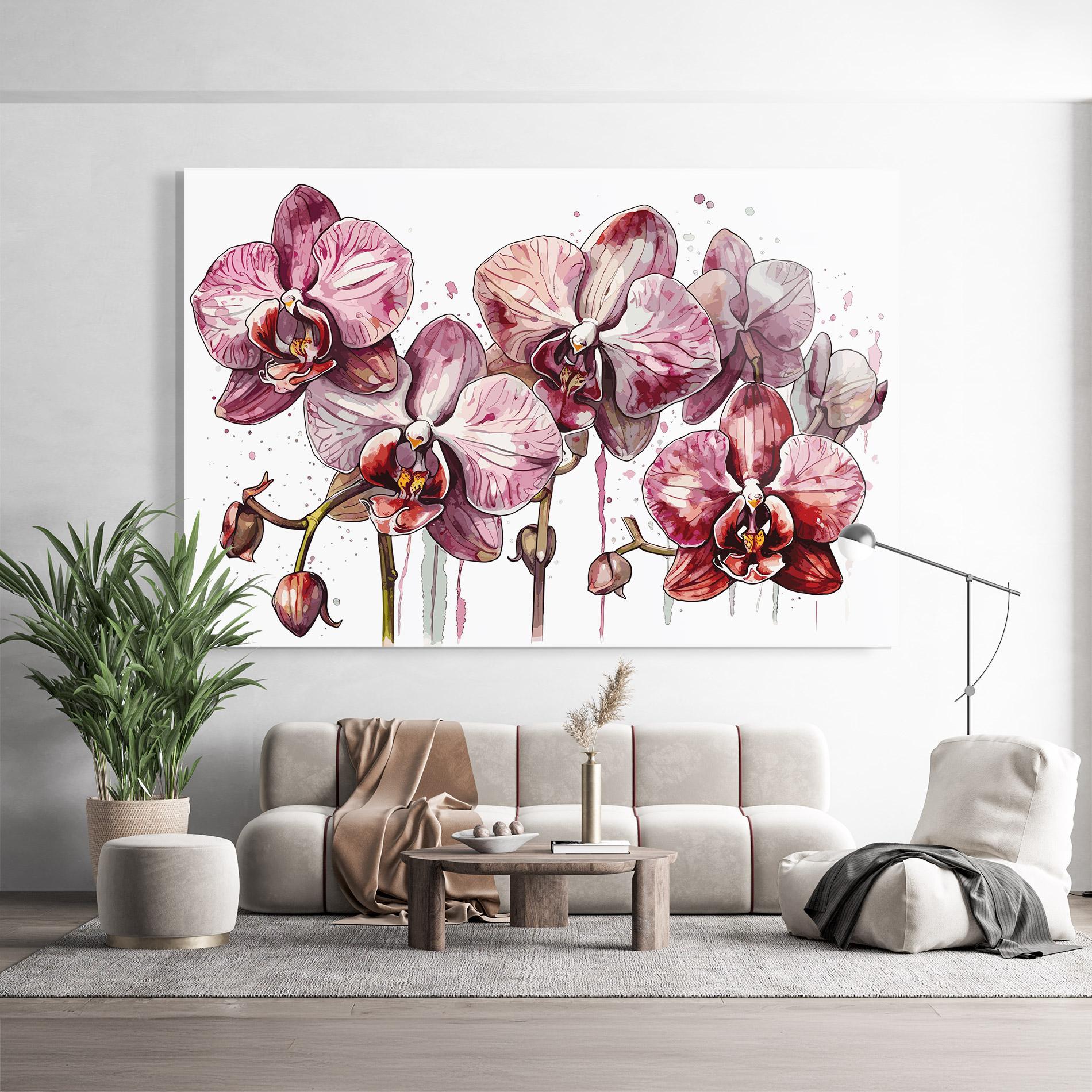 Tablou Sticla Orchid Art mockup 9