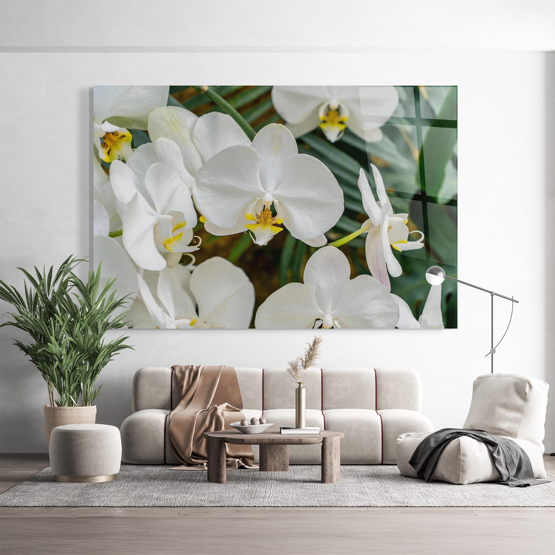 Tablou Sticla Orchids In Nature mockup 9