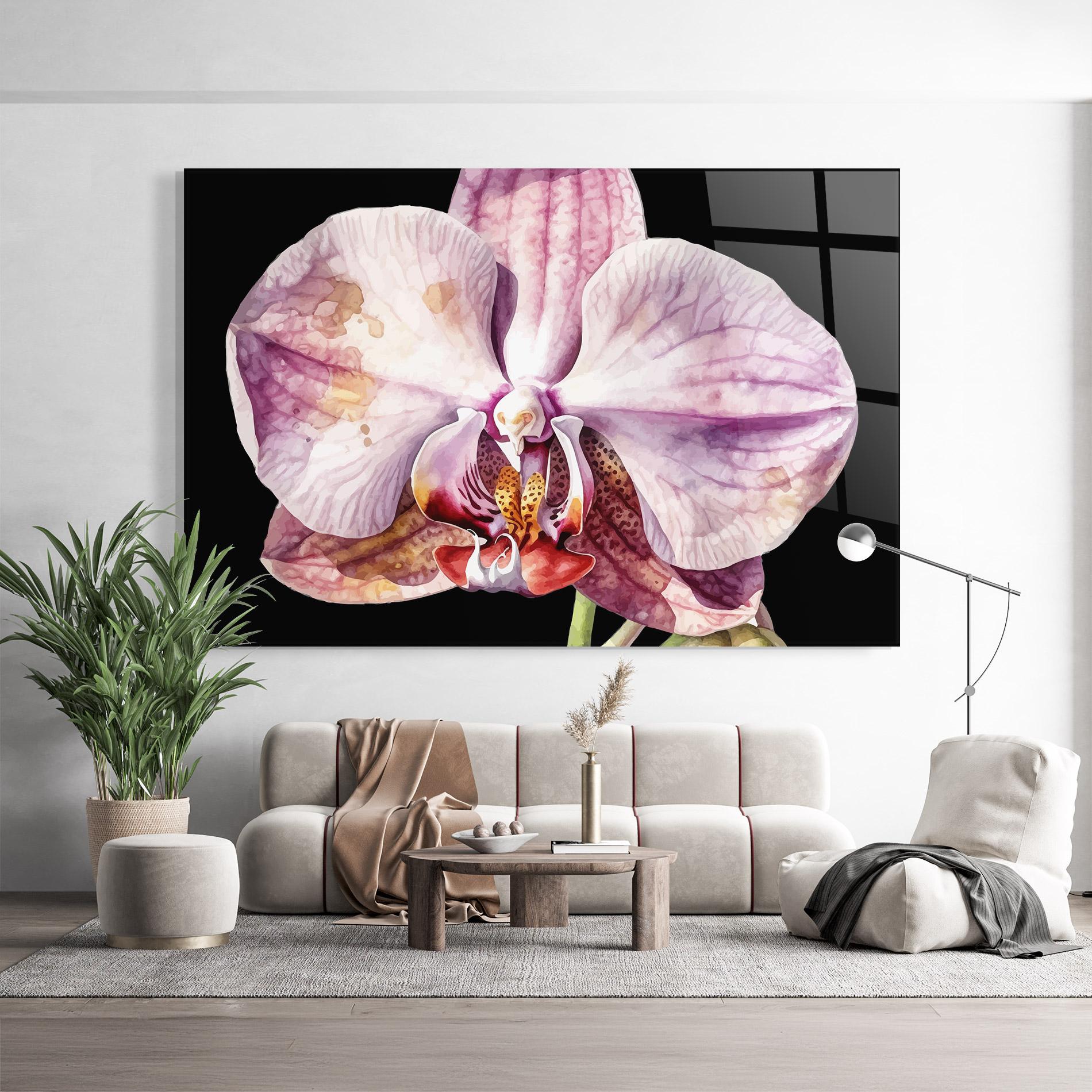 Tablou Sticla Painted Orchid mockup 9