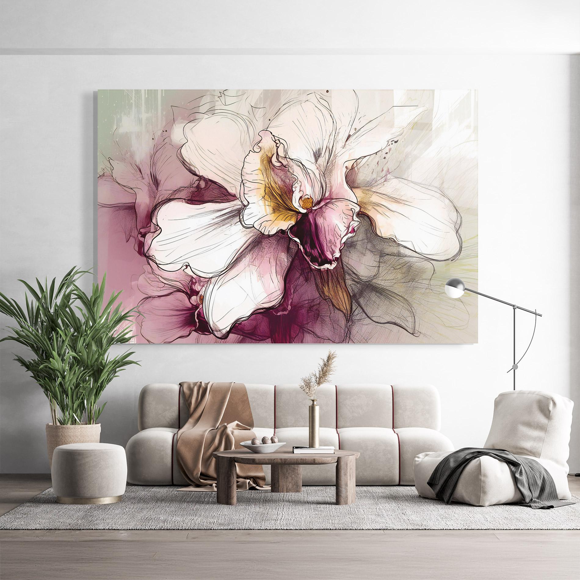 Tablou Sticla Painted Purple Orchid mockup 9