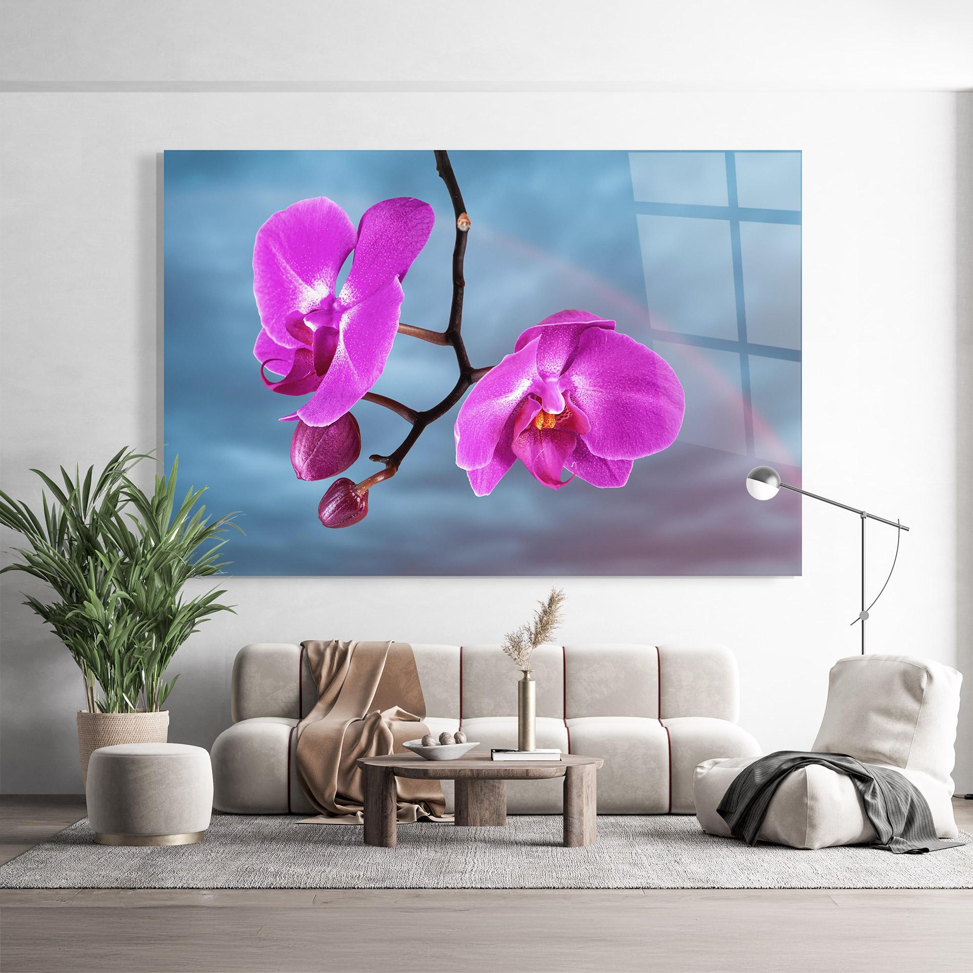 Tablou Sticla Sky Purple Orchid mockup 9