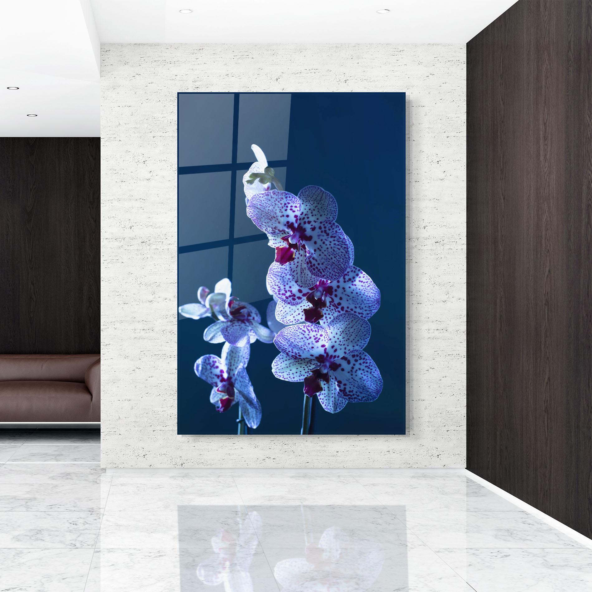 Tablou Sticla Blue Light Orchid mockup 9