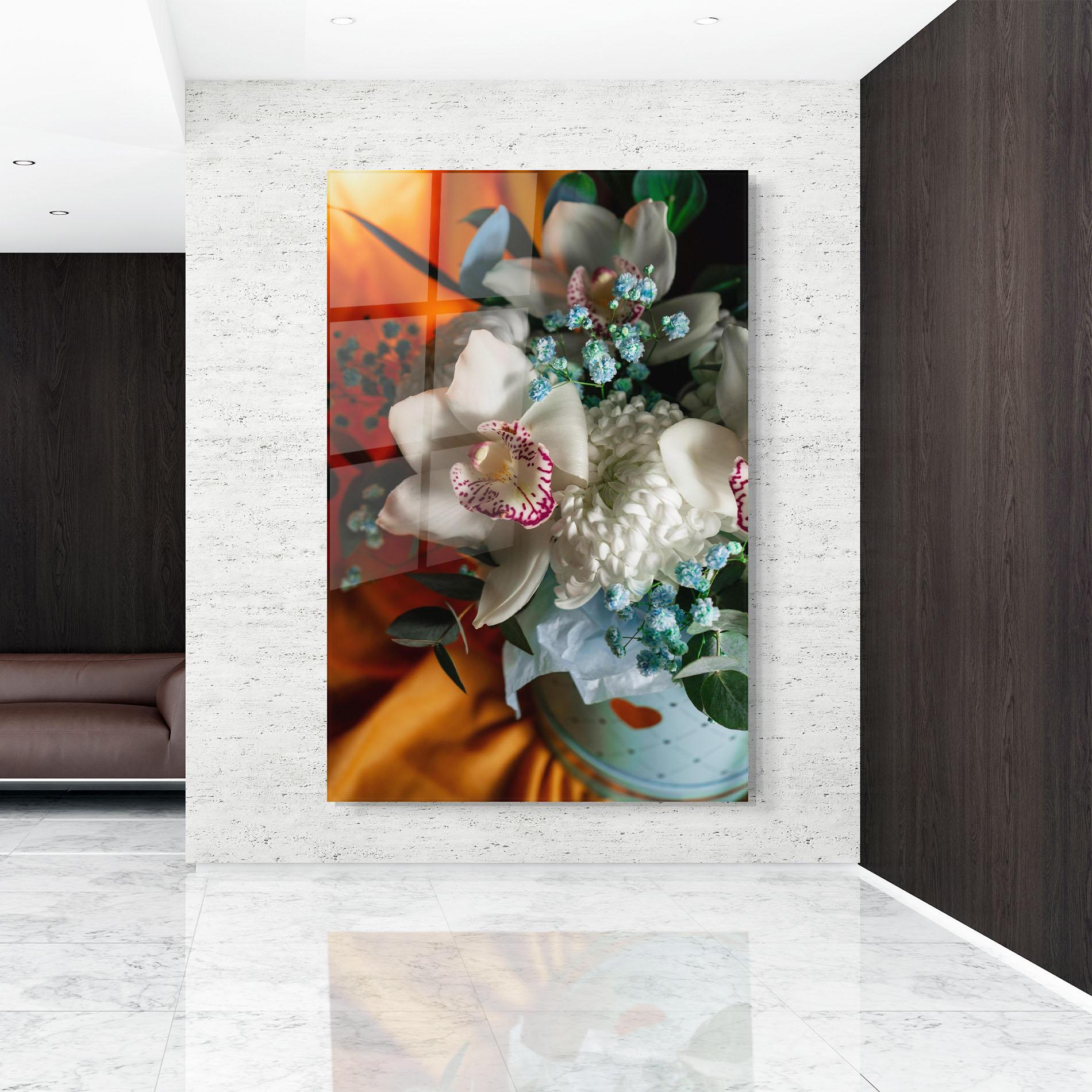 Tablou Sticla Orchid In Vase mockup 9