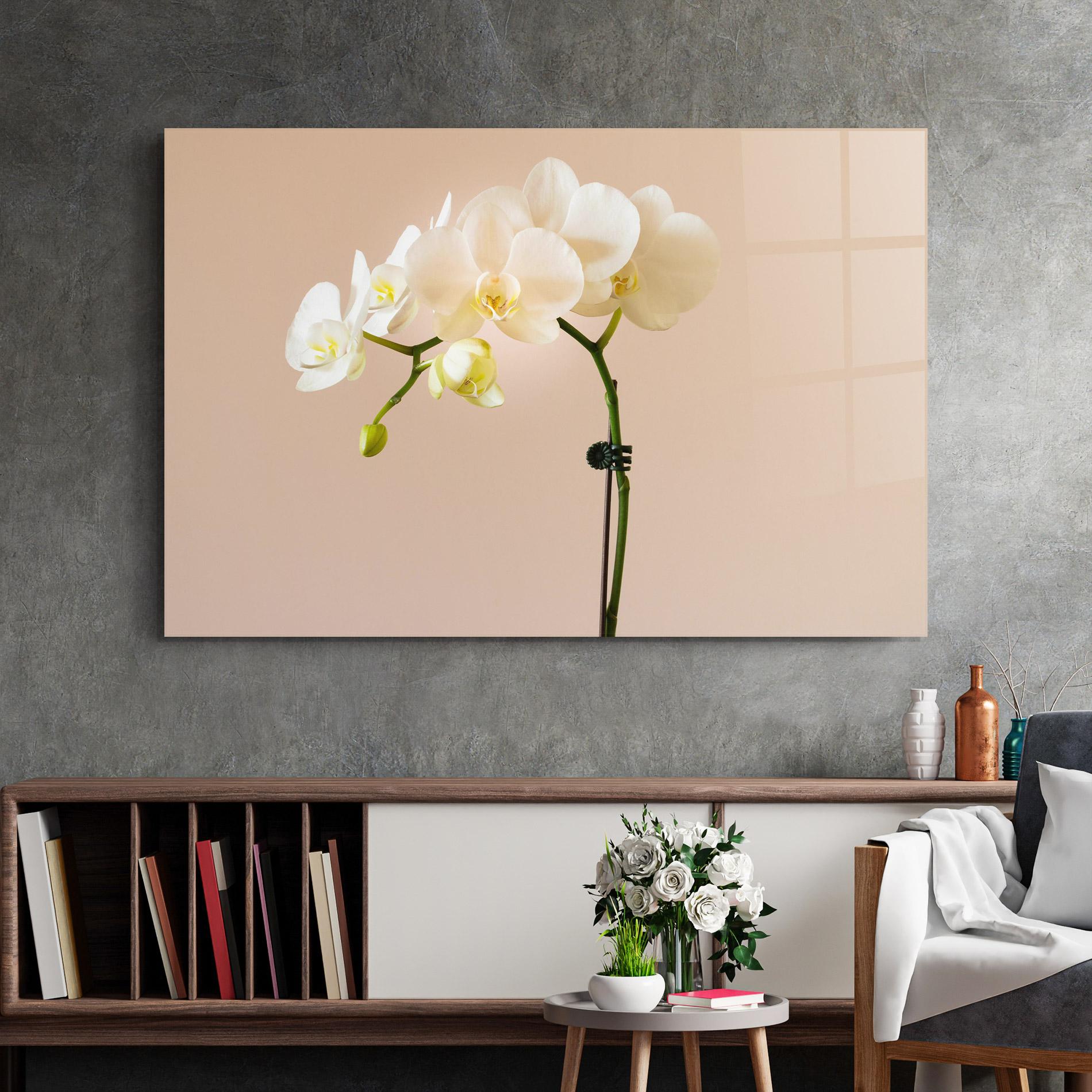 Tablou Sticla Cream Orchid On Pink mockup 2