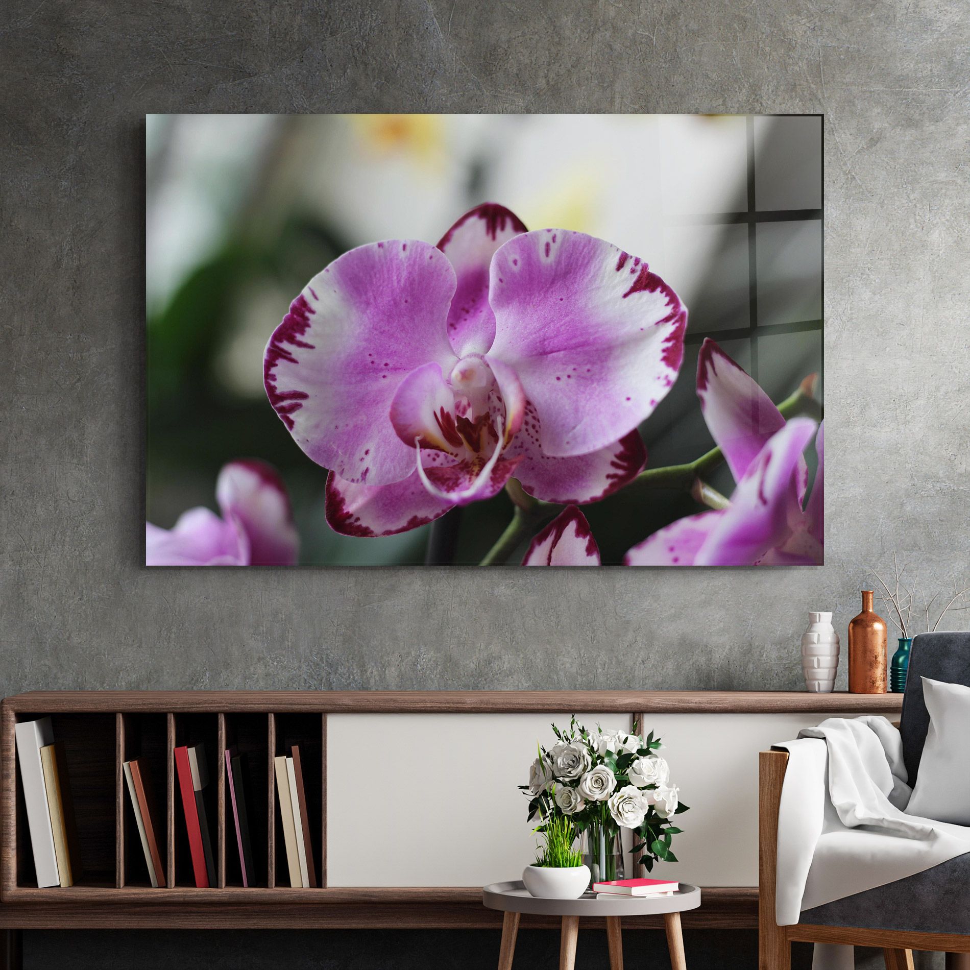 Dark Purple Orchids In Nature mockup 2