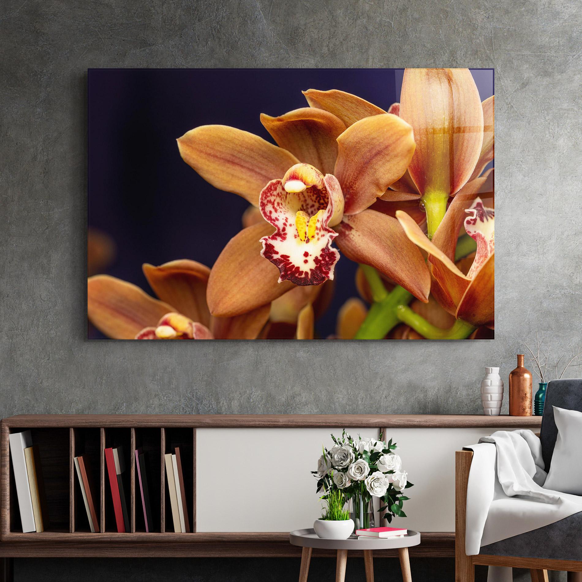 Tablou Sticla Dirty Orange Orchid mockup 2