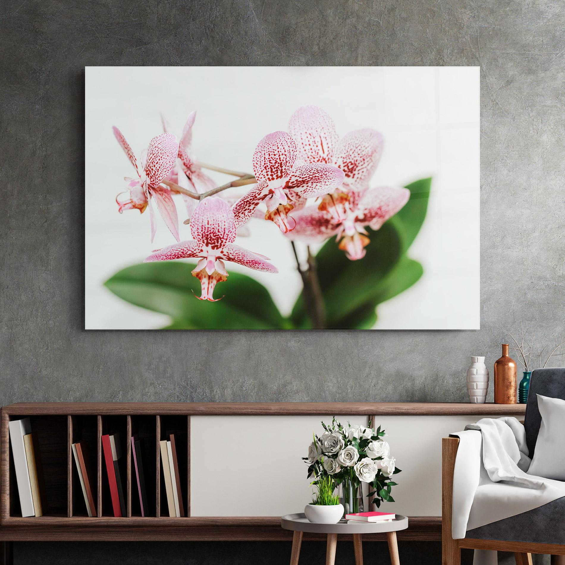 Tablou Sticla Green Orchids mockup 2