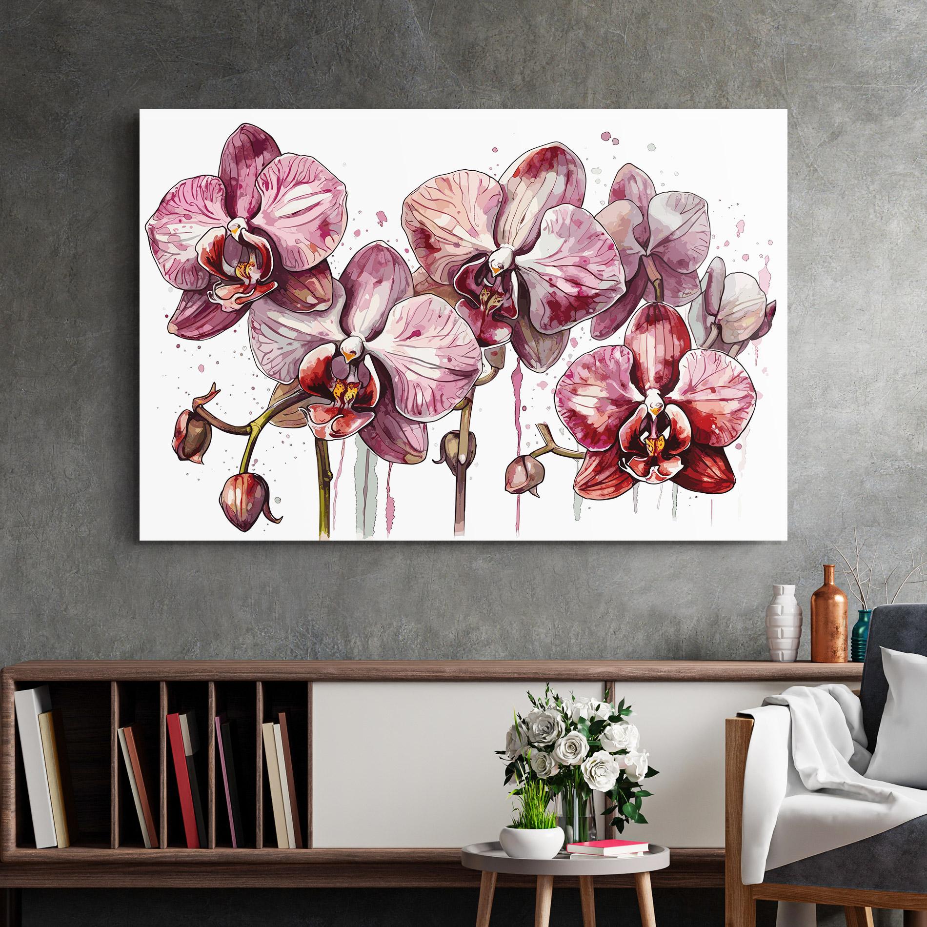 Tablou Sticla Orchid Art mockup 2