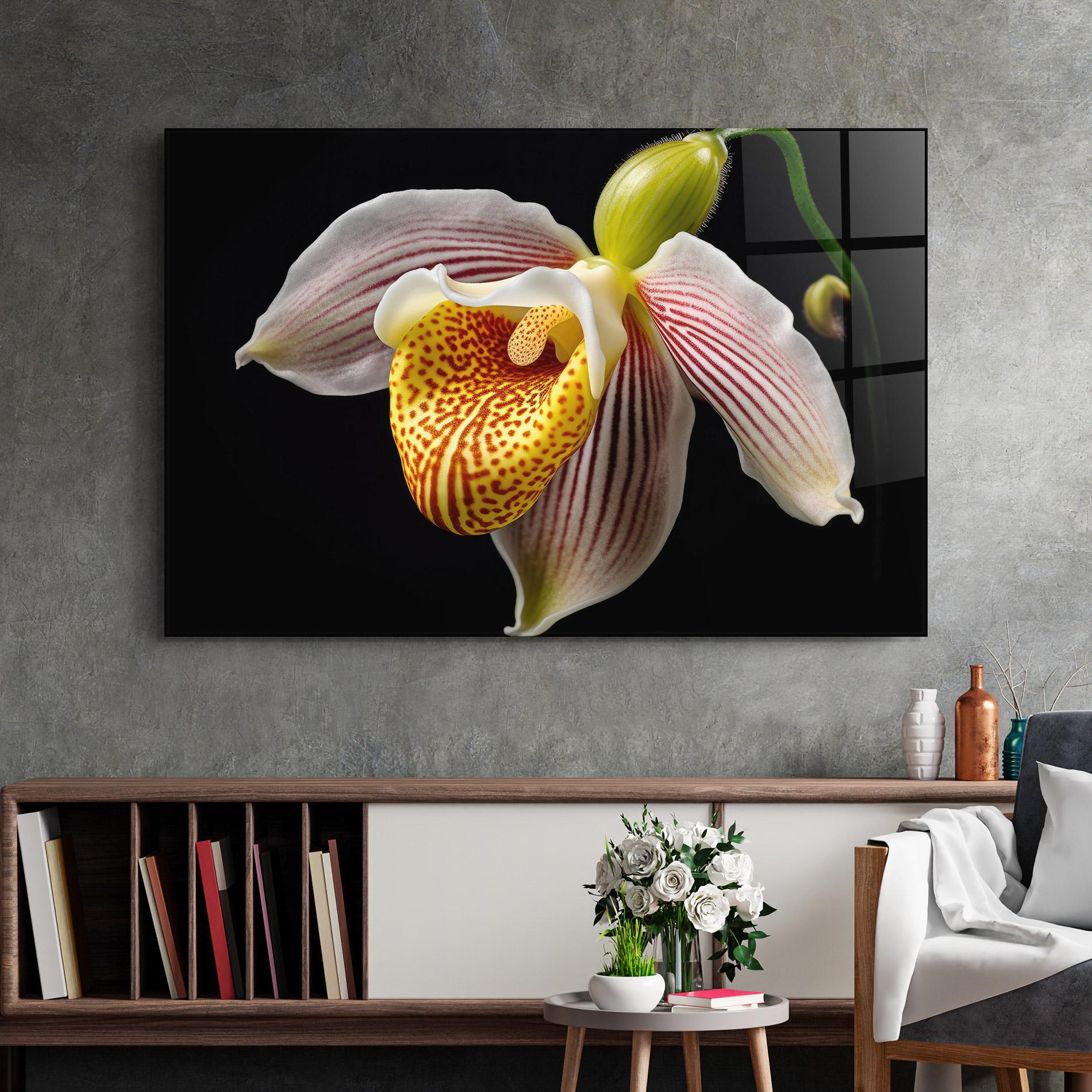Tablou Sticla Orchid On Black mockup 2
