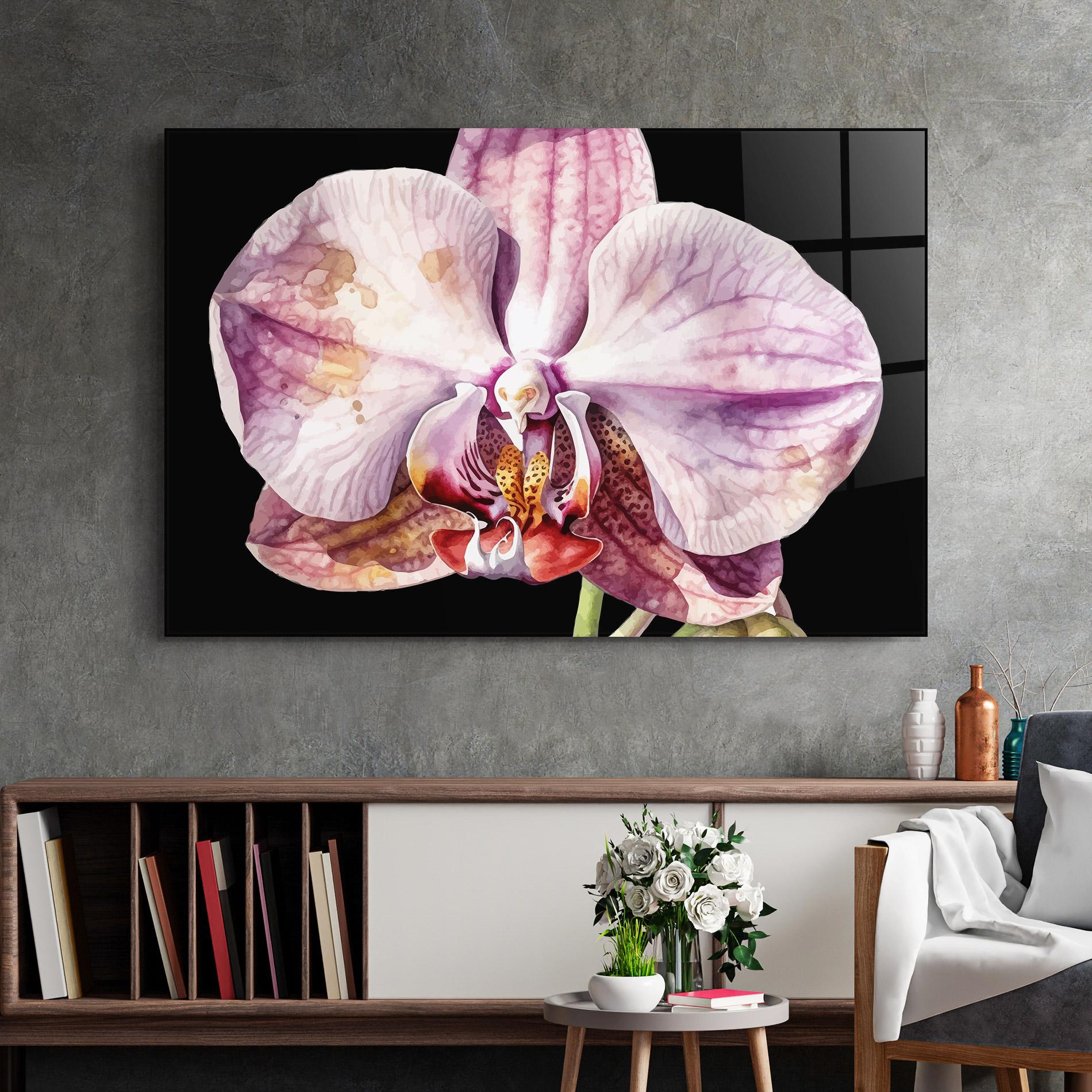Tablou Sticla Painted Orchid mockup 2