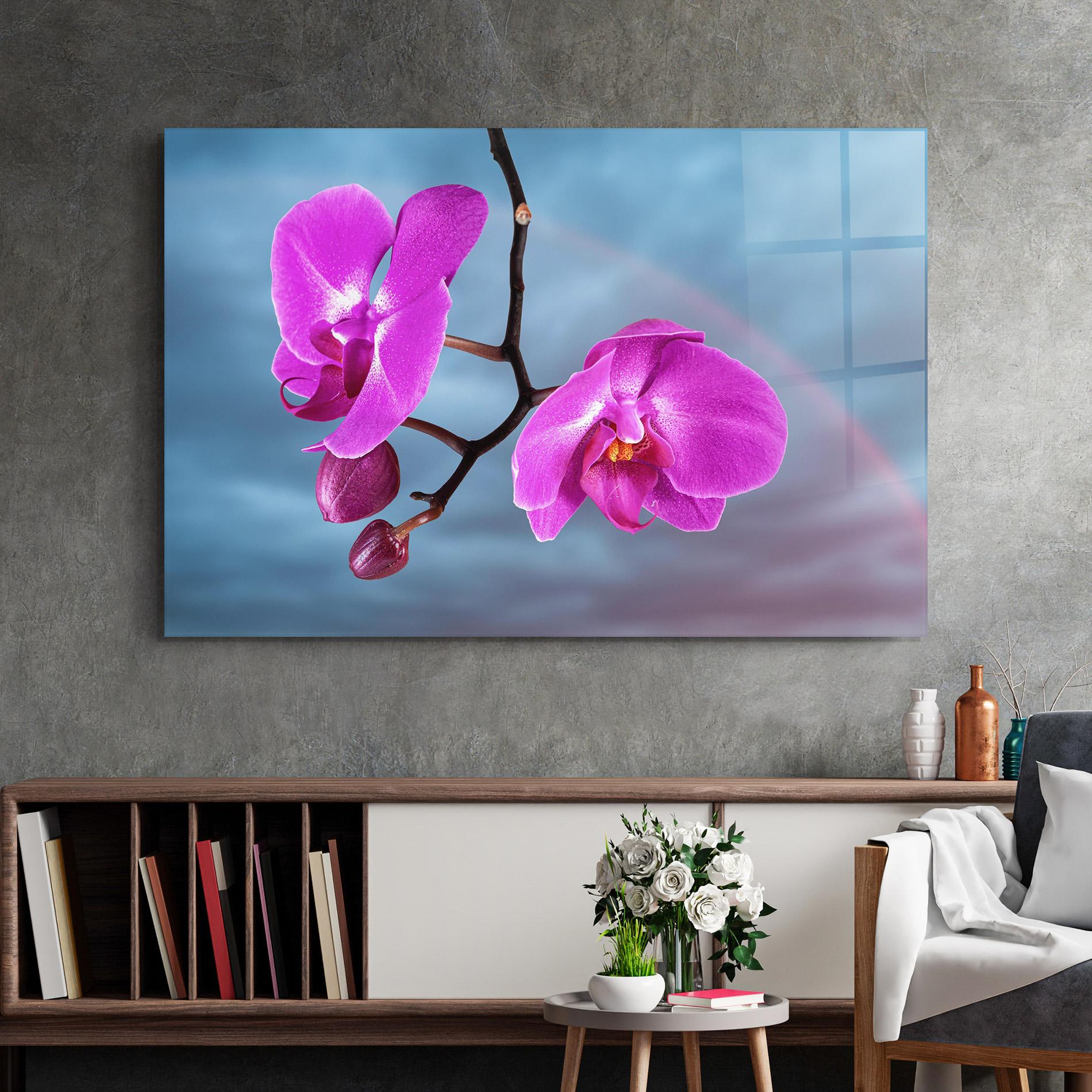Tablou Sticla Sky Purple Orchid mockup 2